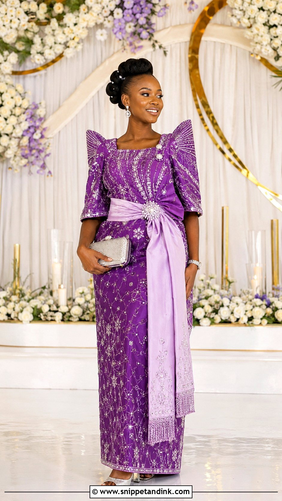 Purple Bridal Gomesi Changing Dress - Snippet and Ink - 20 Changing Dresses for Brides in Uganda