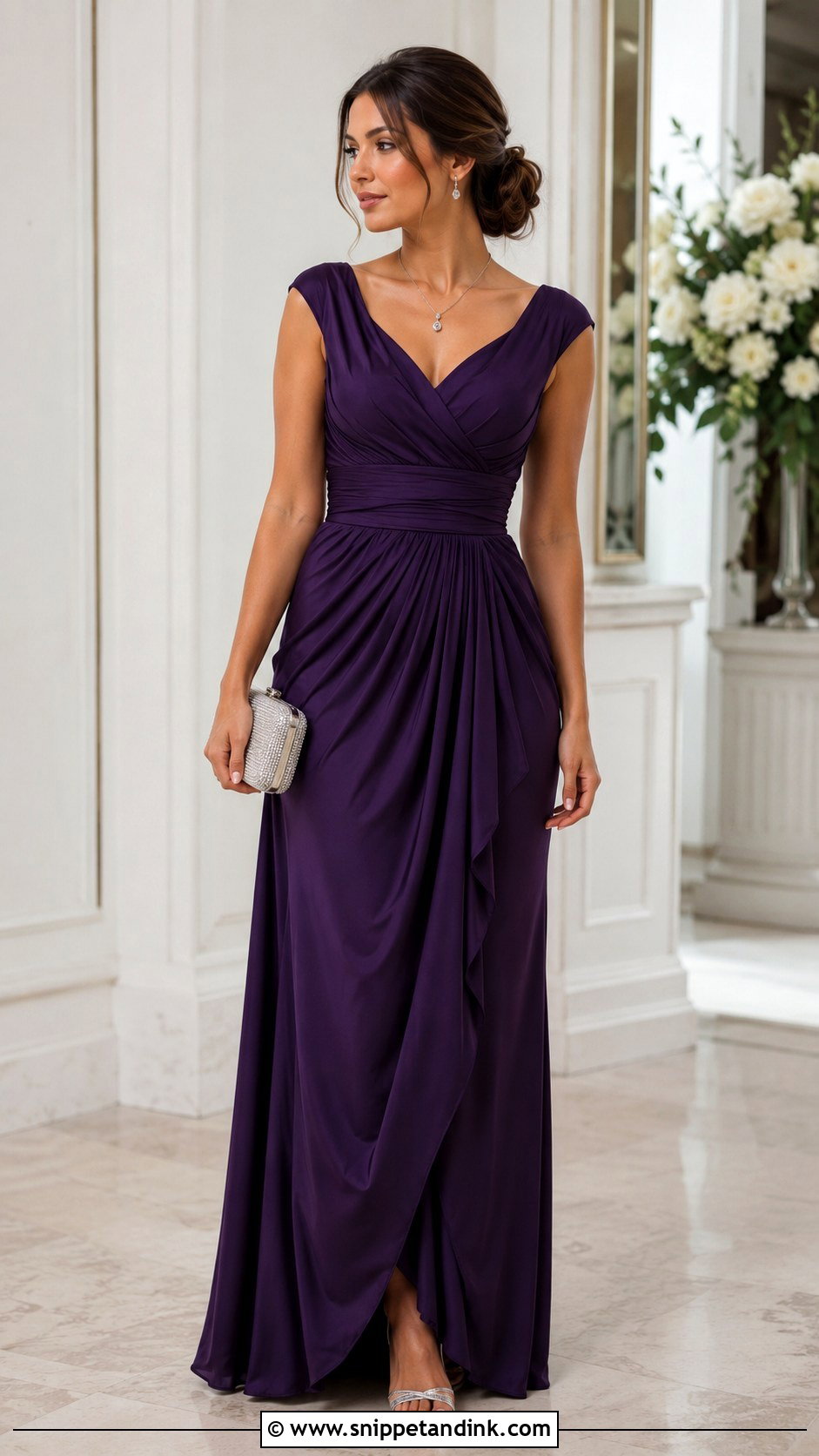 Purple Draped Sendoff Maxi Dress - Snippet and Ink - 20 Nguo Za Sendoff Ideas