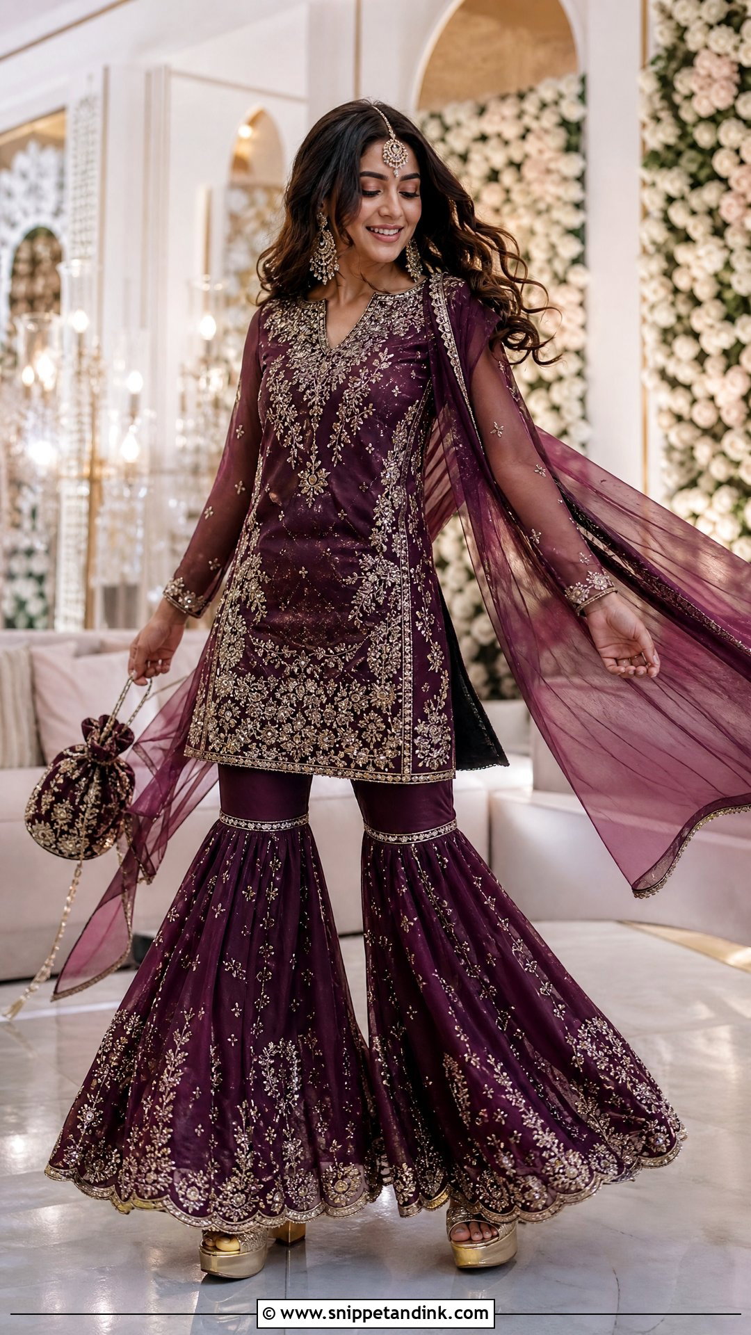 Purple Gharara Salwar Suit - Snippet and Ink - 20 Wedding Salwar Suits