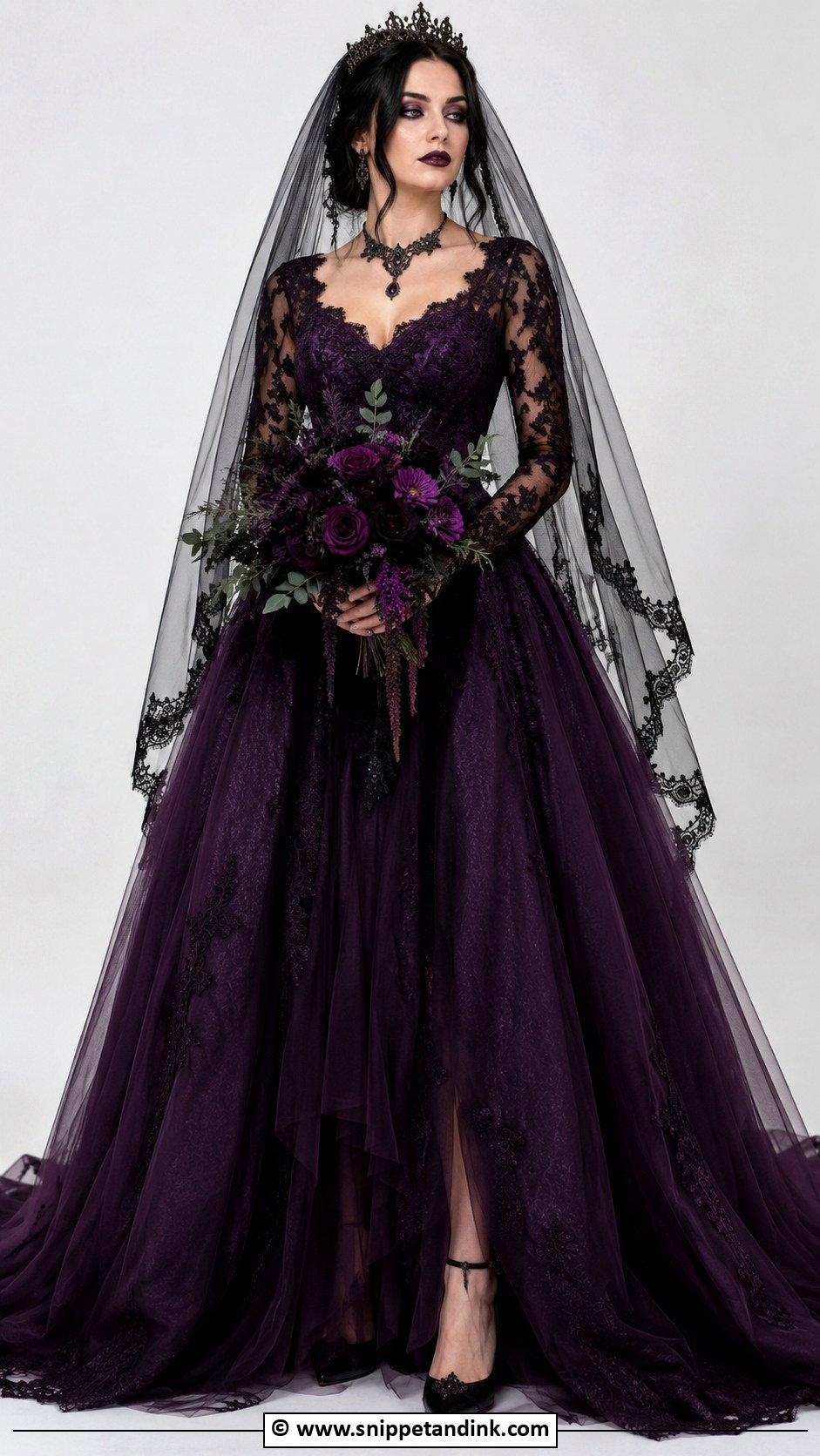 Purple Goth Wedding Dress - Snippet and Ink - 30 Goth Wedding Dress Ideas