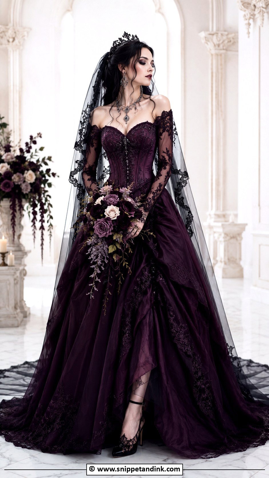 Purple Goth Wedding Dress - Snippet and Ink - 25 Goth Wedding Dresses