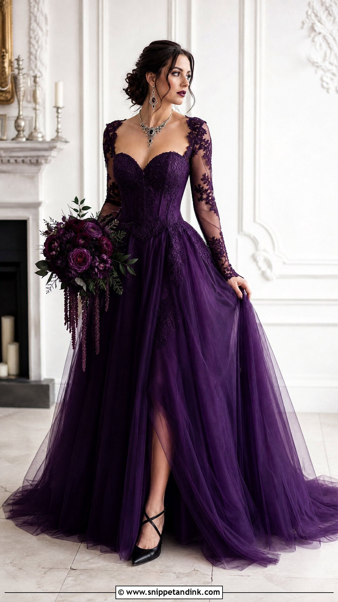 Purple Gothic Wedding Dress - Snippet and Ink - 25 Gothic Wedding Dresses