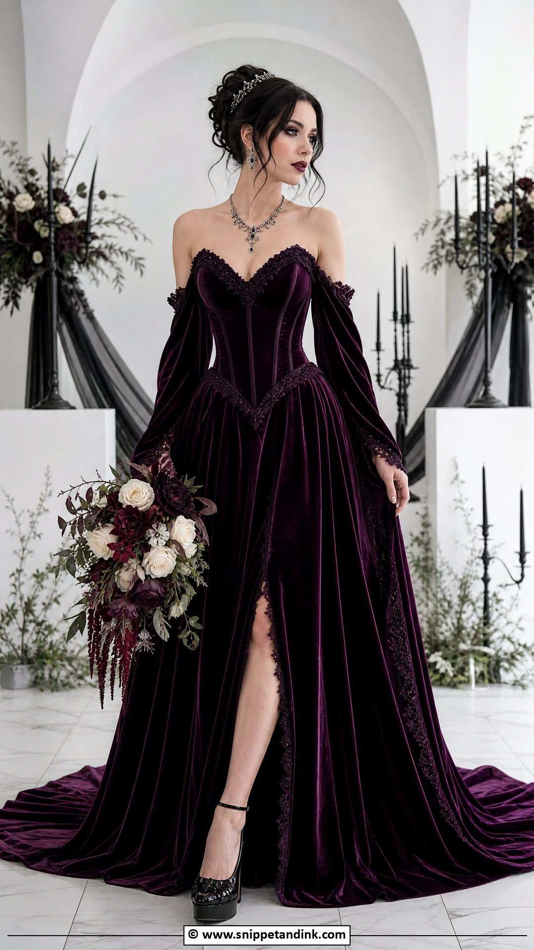 Purple Gothic Wedding Dress - Snippet and Ink - 35 Gothic Wedding Dress Ideas