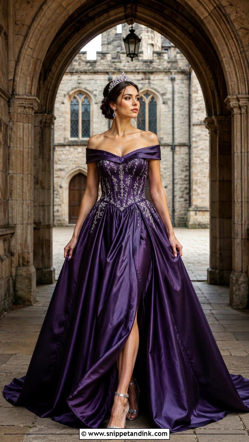 Purple Gown Castle Photoshoot - Snippet and Ink - 20 Gown Photoshoot Ideas