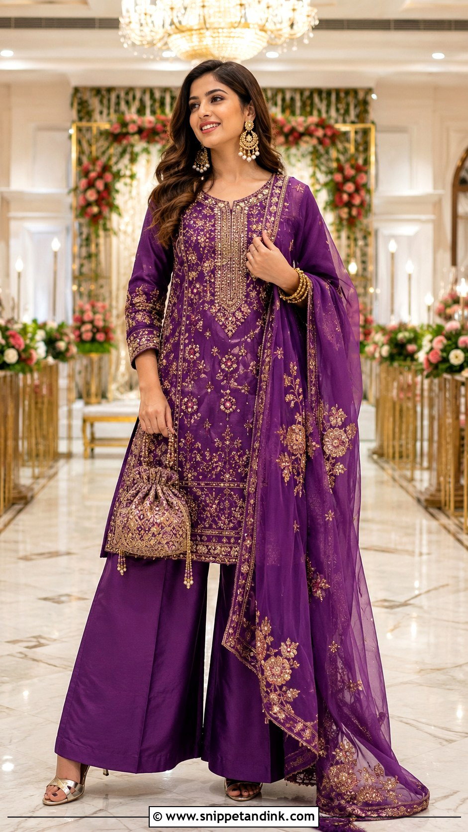 Purple Heavy Plazo Suit for Wedding - Snippet and Ink - 20 Heavy Plazo Suits for Wedding