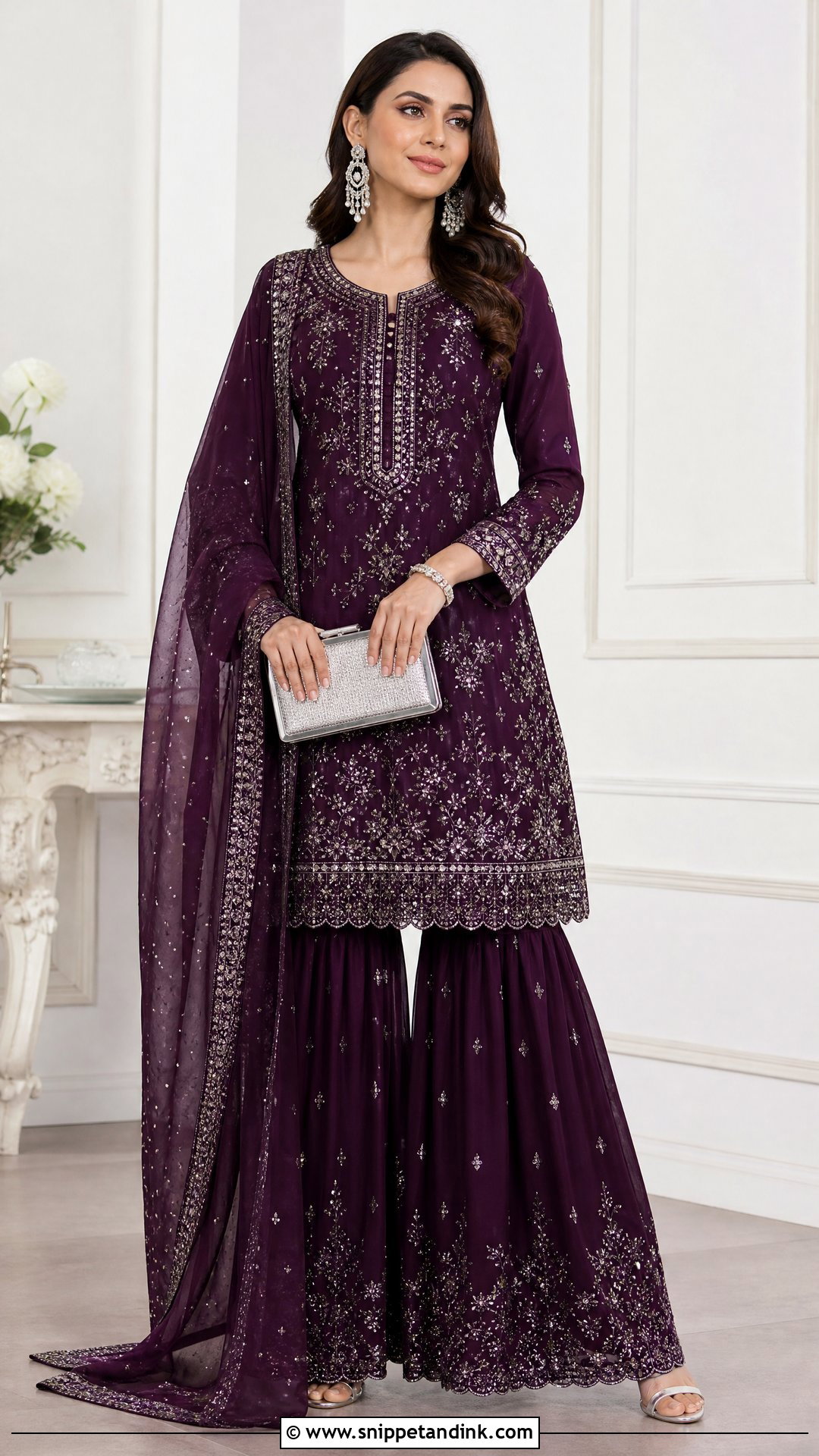 Purple Heavy Sharara Suit - Snippet and Ink - 25 Heavy Sharara Suits for Wedding