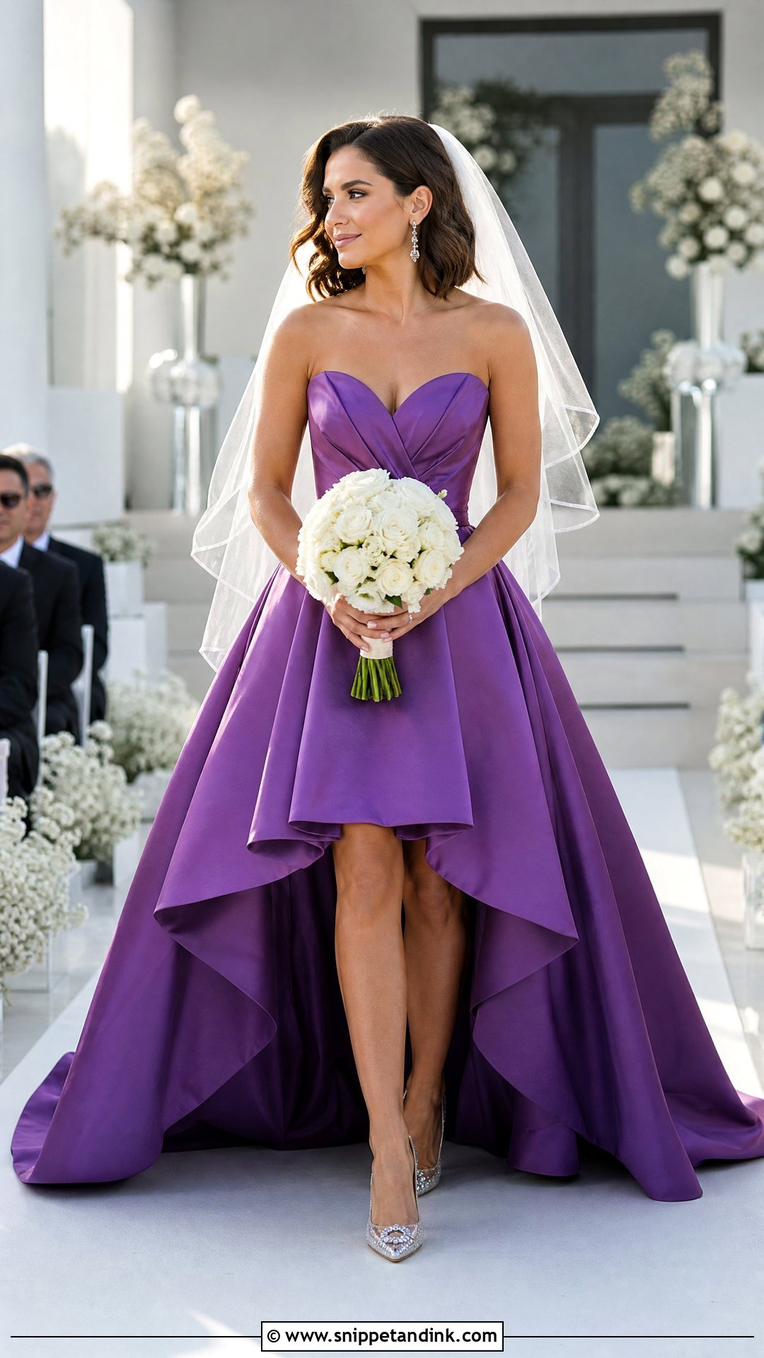 Purple High Low Wedding Dress - Snippet and Ink - 20 Purple Bride Dress Ideas