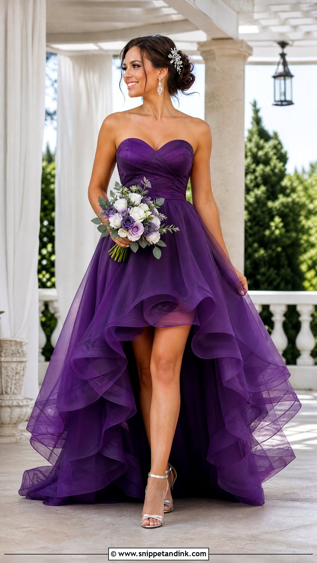 Purple High Low Wedding Dress - Snippet and Ink - 25 Purple Wedding Dresses