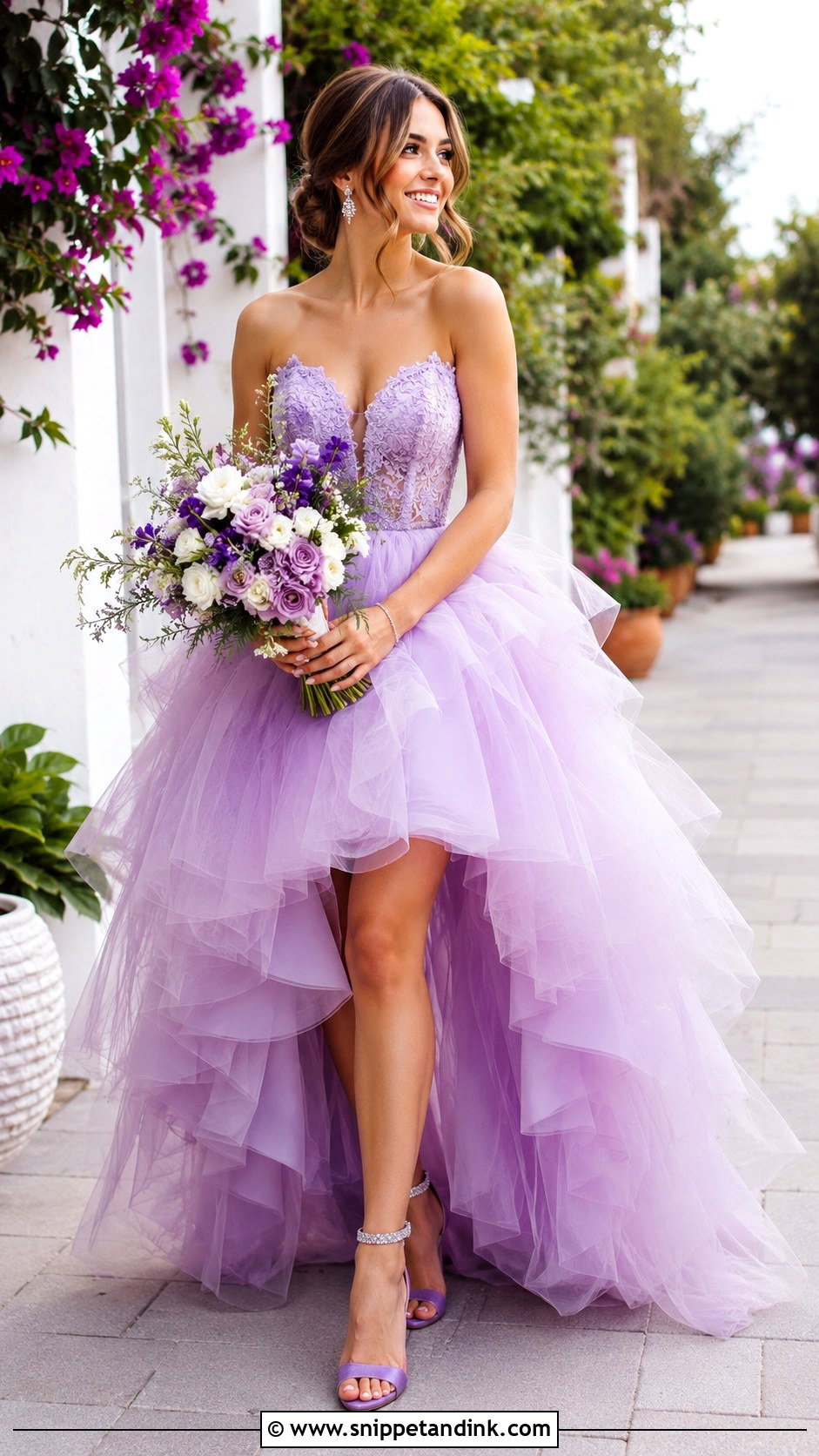 Purple High Low Wedding Gown - Snippet and Ink - 25 Purple Wedding Gown Ideas