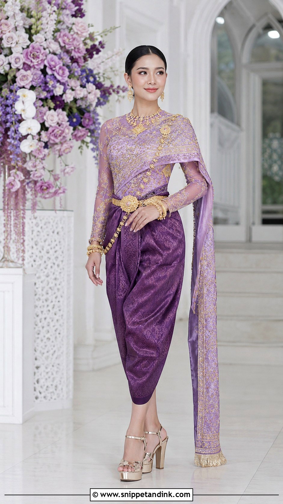 Purple Khmer Wedding Outfit - Snippet and Ink - 20 Khmer Wedding Outfits