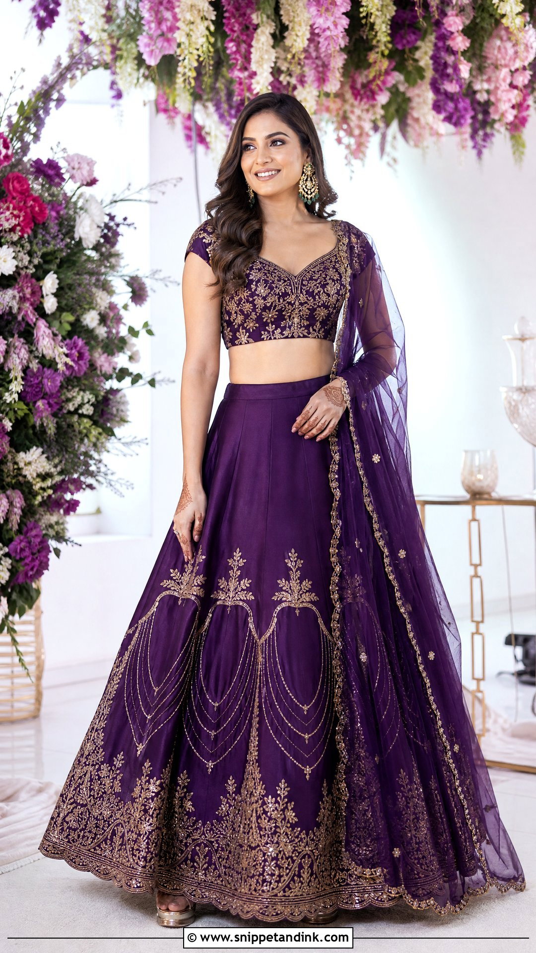 Purple Lehenga Mehendi Outfit - Snippet and Ink - 25 Mehendi Night Outfit Ideas