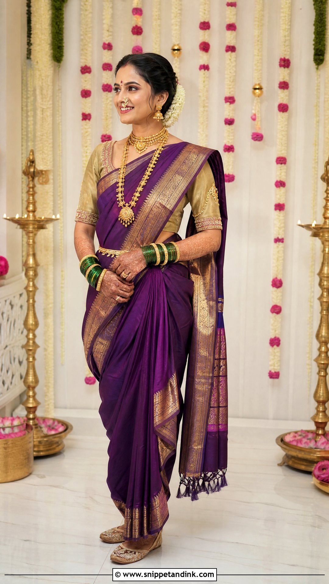 Purple Nauwari Bride Look - Snippet and Ink - 25 Nauwari Bride Look Ideas