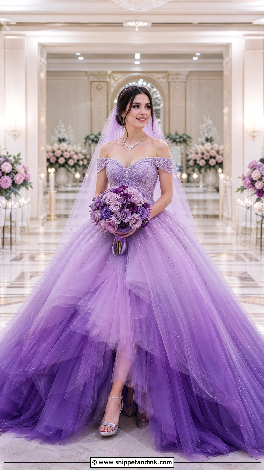 Purple Ombre Bridal Ball Gown - Snippet and Ink - 20 Purple Bridal Dress Ideas