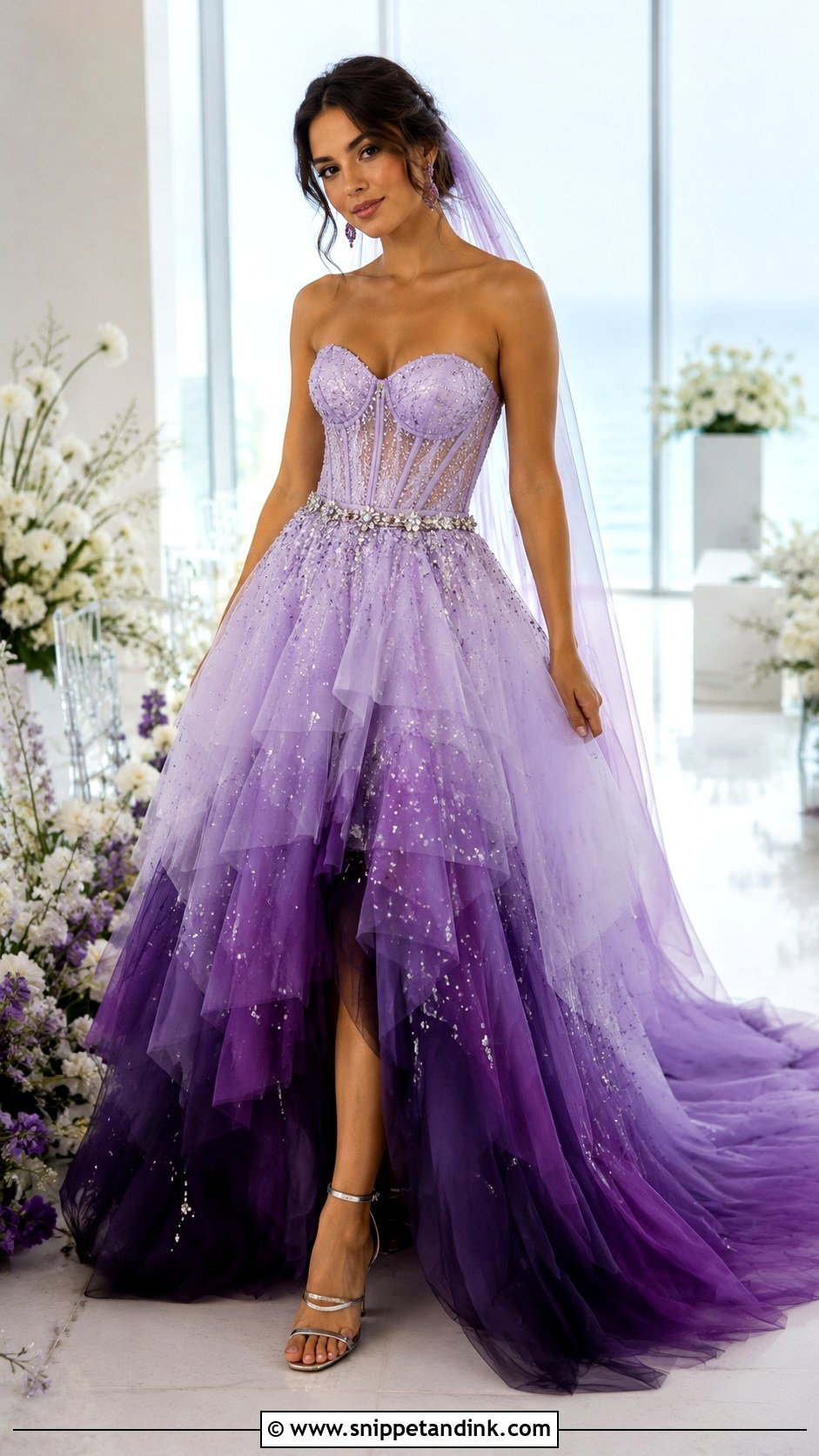 Purple Ombre Galaxy Wedding Dress - Snippet and Ink - 20 Galaxy Wedding Dress Ideas