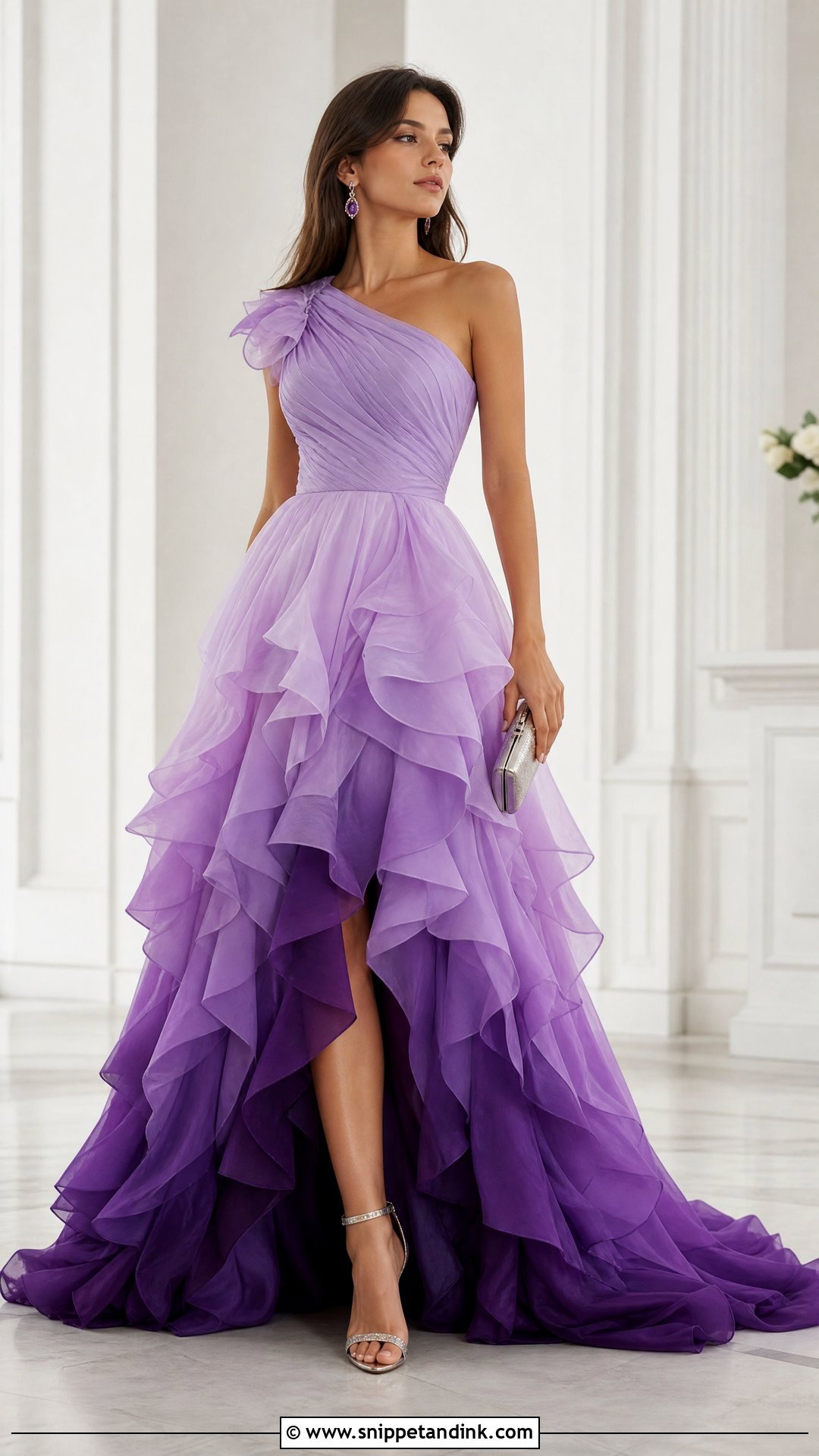 Purple Ombre Ruffle Ball Gown - Snippet and Ink - 20 Ruffle Ball Gown Ideas