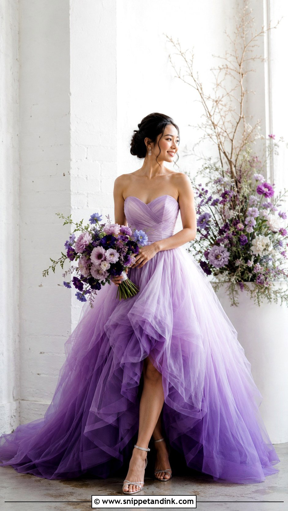 Purple Ombre Wedding Gown - Snippet and Ink - 25 Purple Wedding Gown Ideas