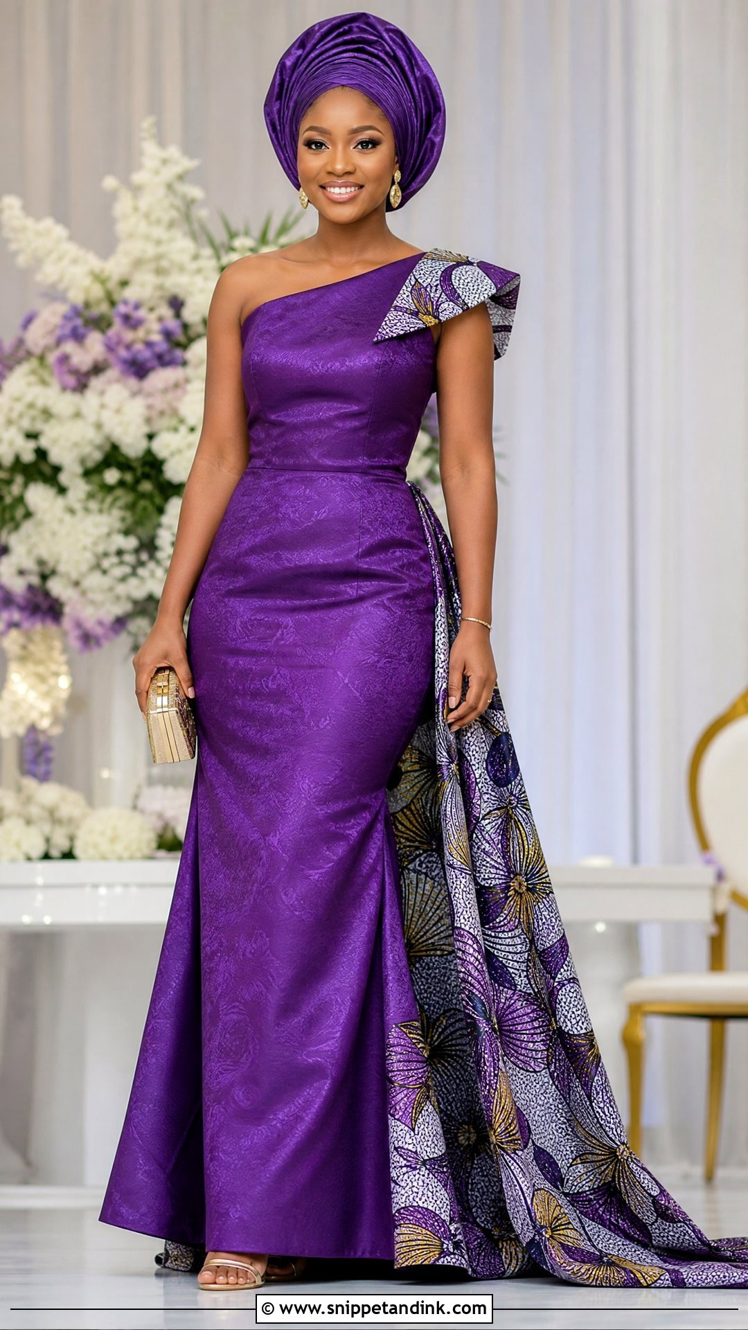 Purple One Shoulder Chilanga Mulilo Dress - Snippet and Ink - 20 Chilanga Mulilo Dress for Bride Ideas