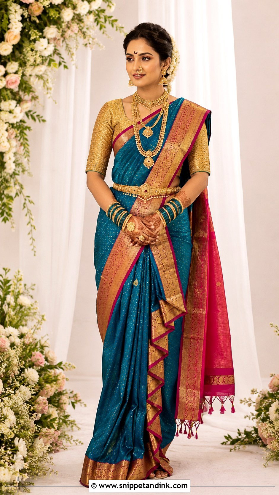 Purple Paithani Saree Wedding Look - Snippet and Ink - 25 Maharashtrian Wedding Look Ideas