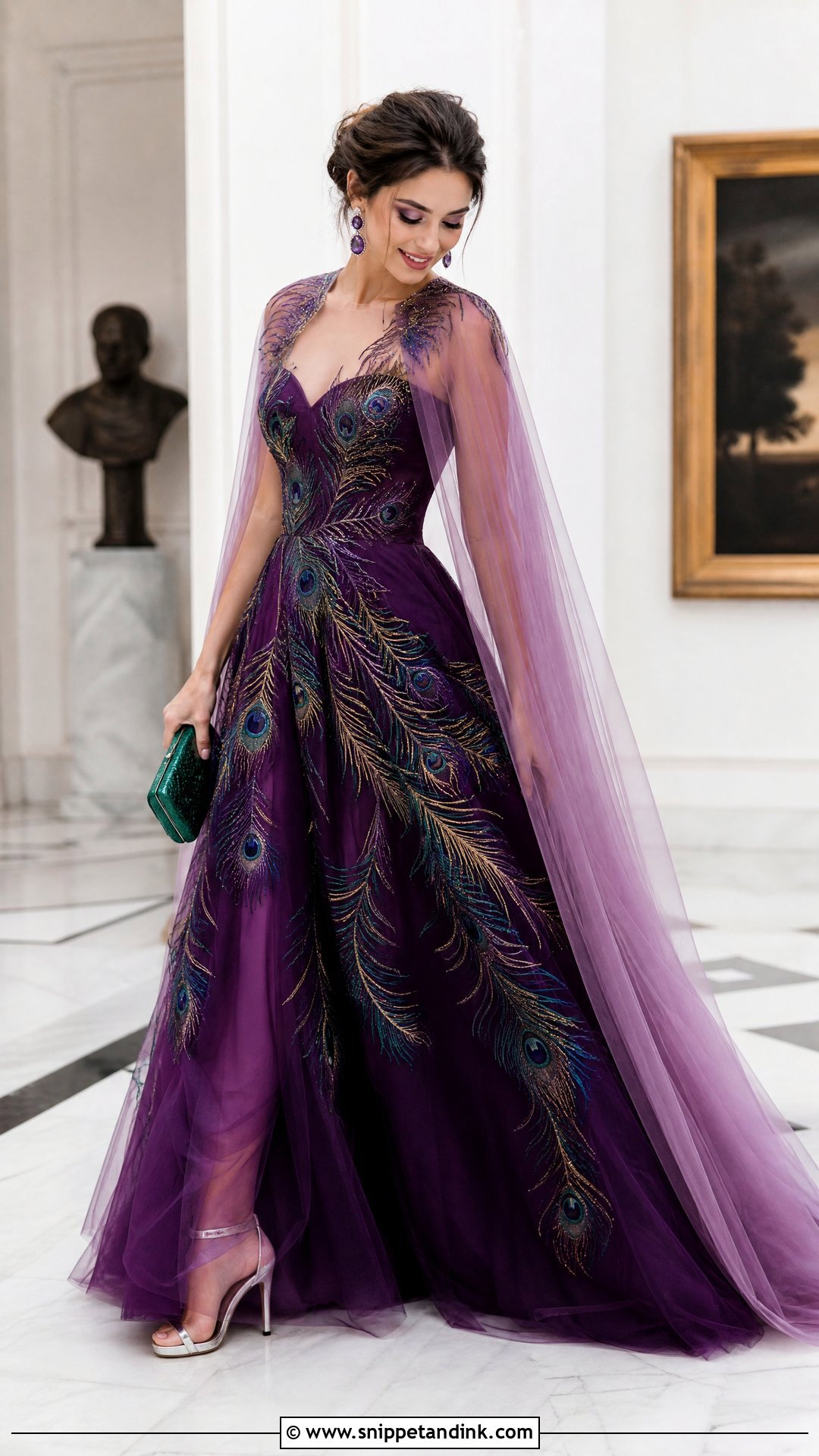 Purple Peacock Wedding Dress - Snippet and Ink - 20 Peacock Wedding Dresses