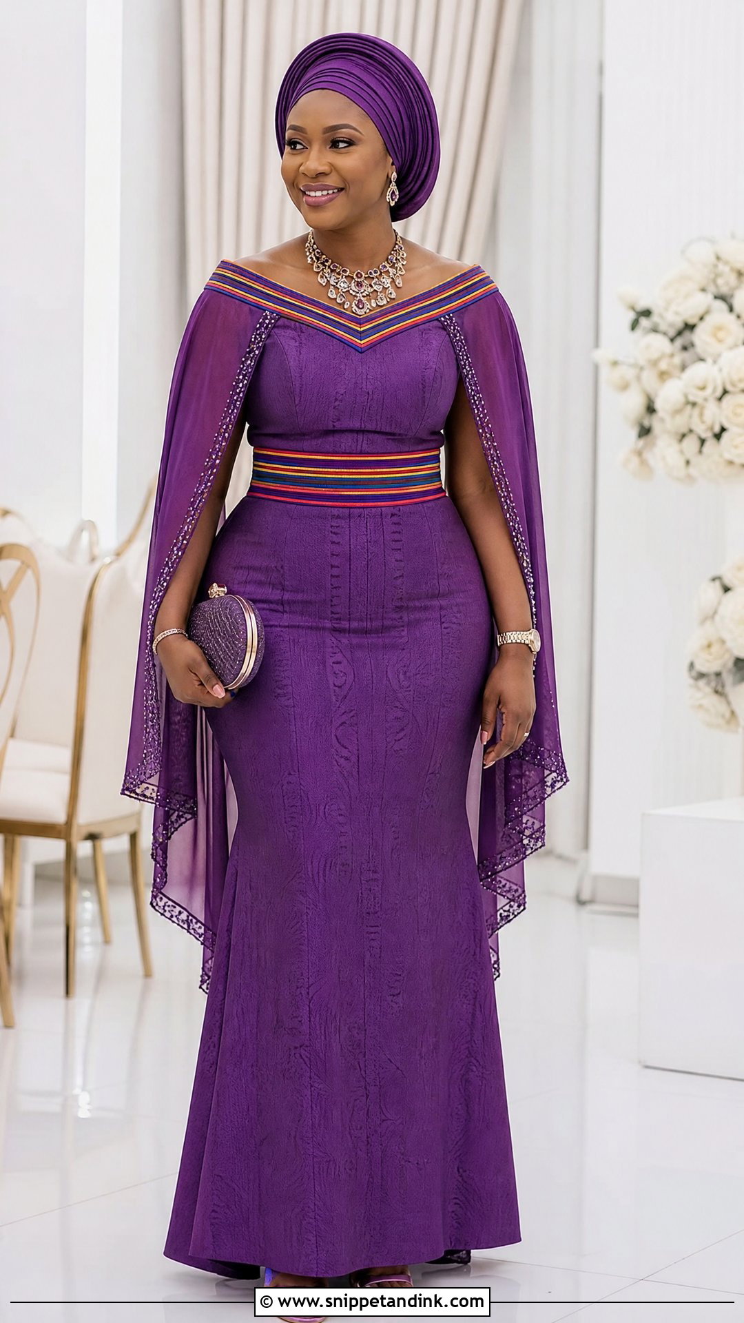 Purple Pedi Wedding Dress With Cape - Snippet and Ink - 20 Traditional Pedi Wedding Dresses
