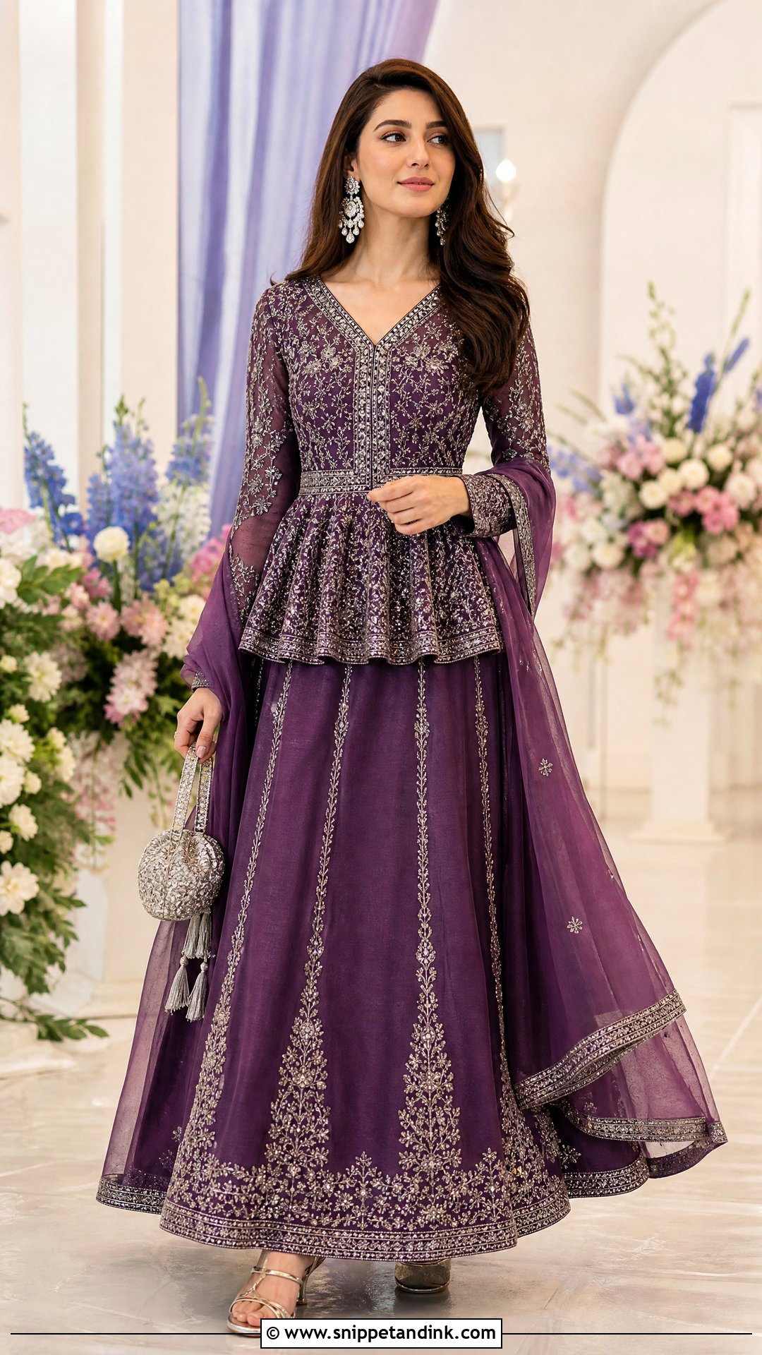 Purple Peplum Lehenga Pakistani Wedding Outfit - Snippet and Ink - 20 Pakistani Wedding Outfit Ideas