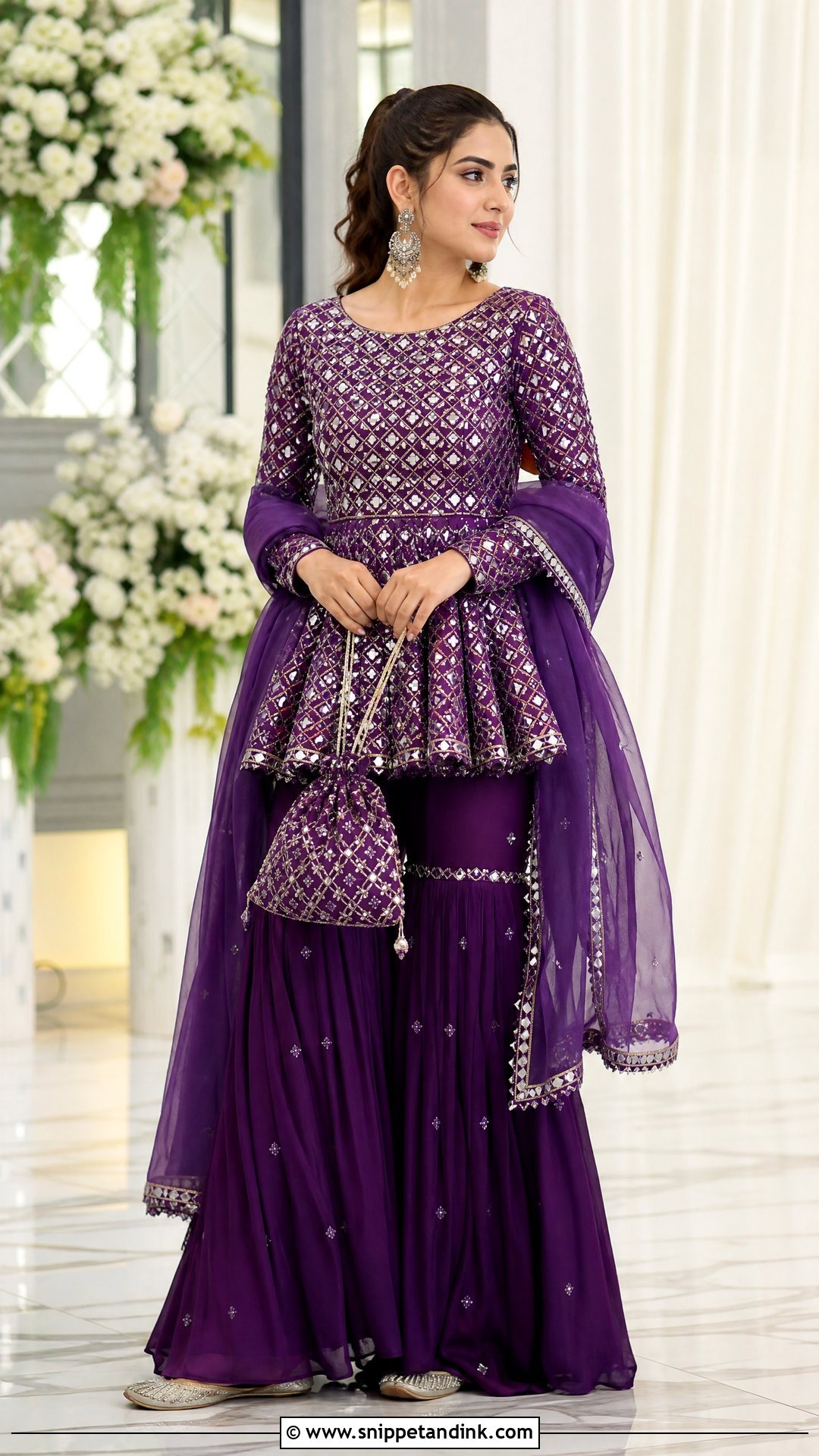 Purple Peplum Sharara for Mehndi - Snippet and Ink - 25 Dresses for Mehndi Function