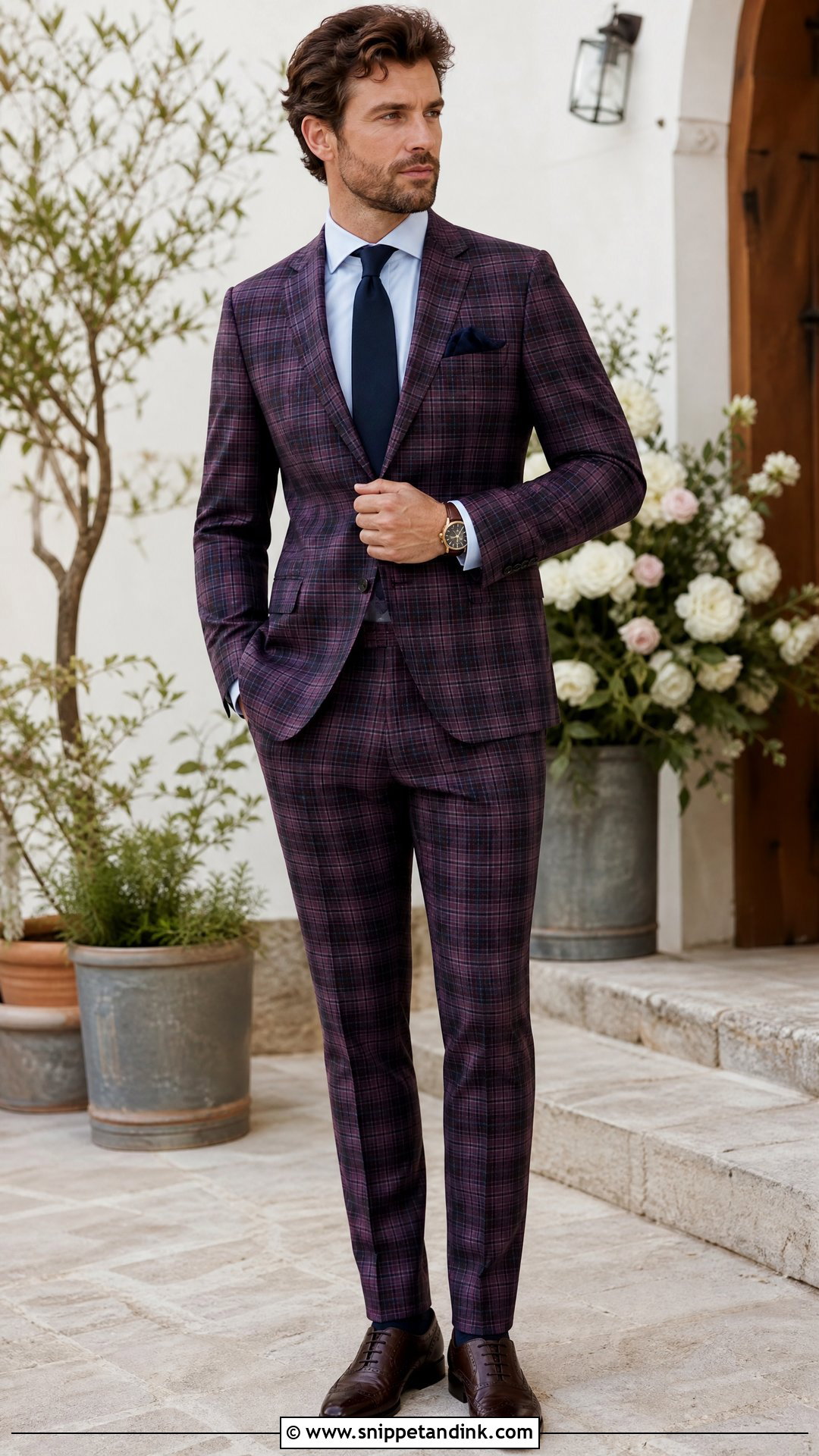 Purple Plaid Wedding Suit - Snippet and Ink - 20 Purple Wedding Suit Ideas