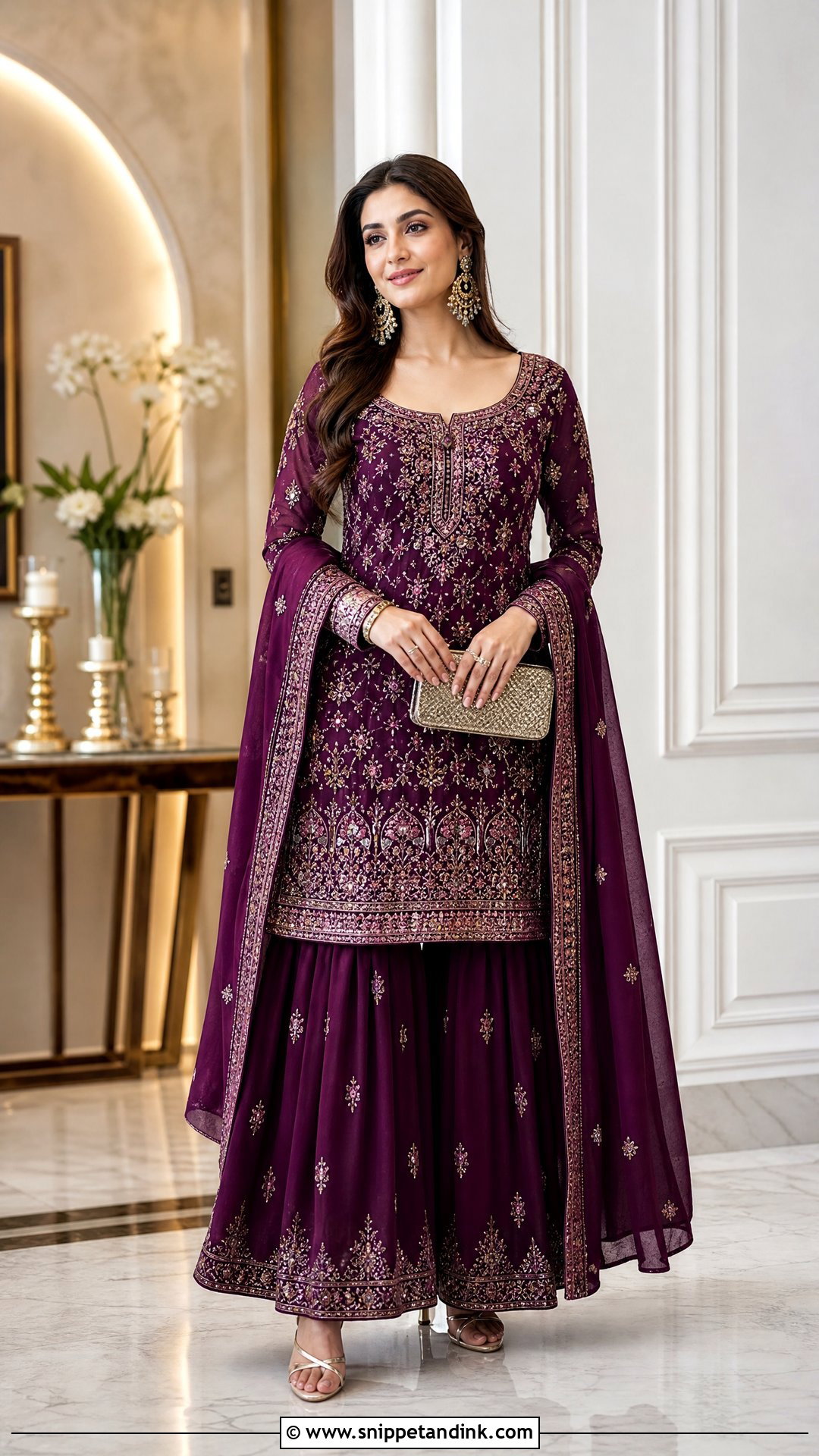 Purple Punjabi Embroidered Suit For Wedding - Snippet and Ink - 25 Trending Punjabi Suits for Wedding