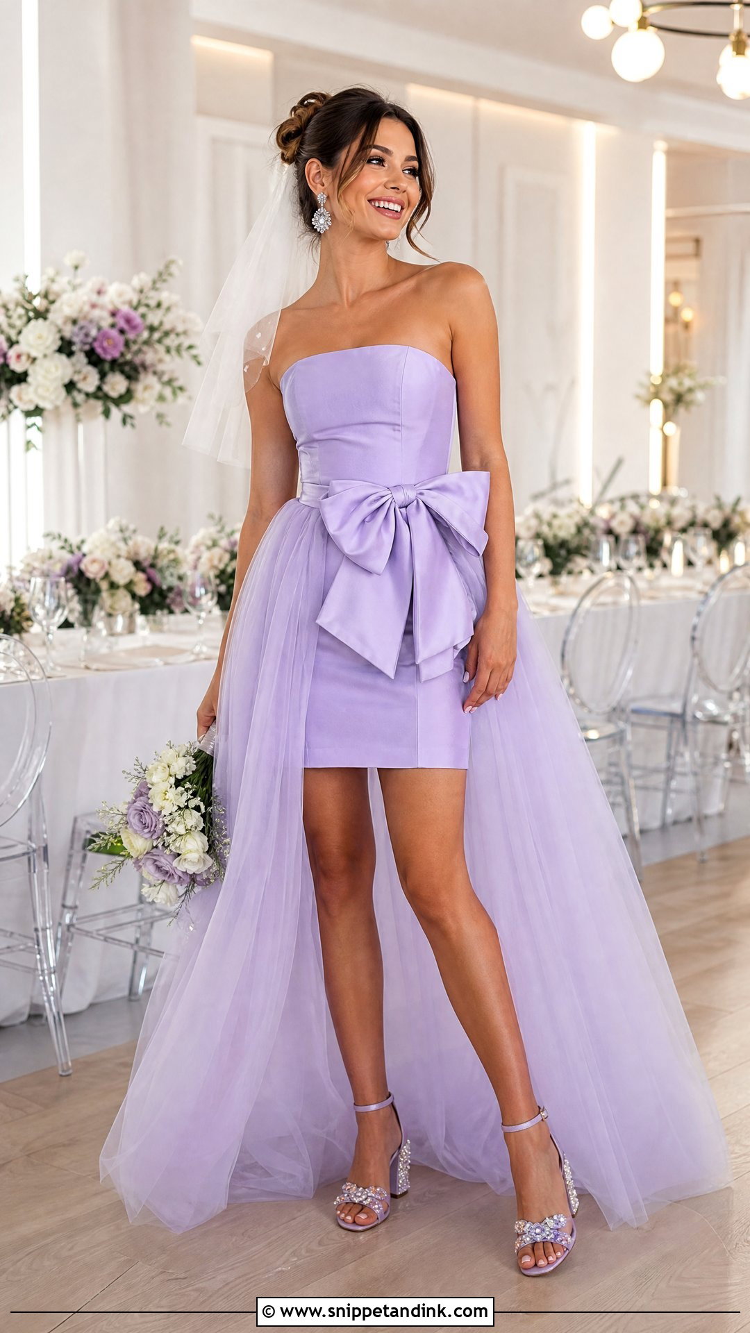Purple Reception Mini Wedding Dress - Snippet and Ink - 20 Purple Bride Dress Ideas