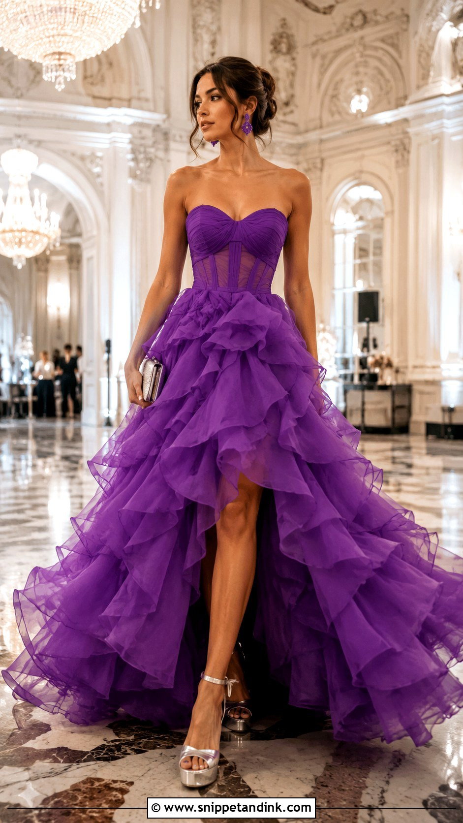 Purple Ruffle Grand Ball Gown - Snippet and Ink - 20 Grand Ball Gown Ideas