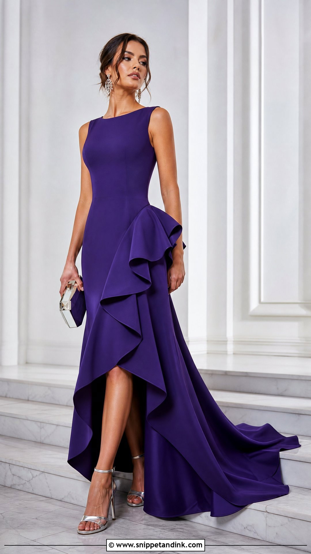 Purple Ruffle Tail Gown - Snippet and Ink - 20 Tail Dresses Gowns