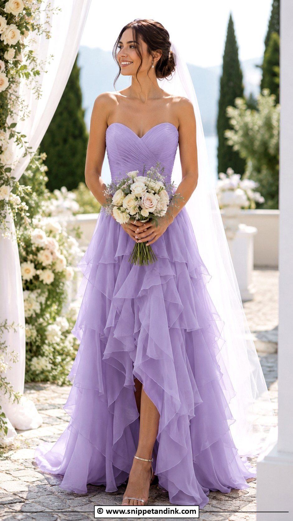 Purple Ruffle Wedding Dress - Snippet and Ink - 30 Purple Wedding Dress Ideas