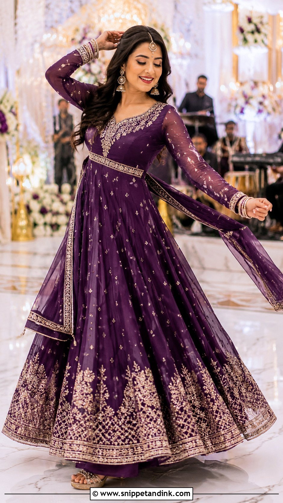 Purple Sangeet Anarkali - Snippet and Ink - 25 Sangeet Outfits for Bride
