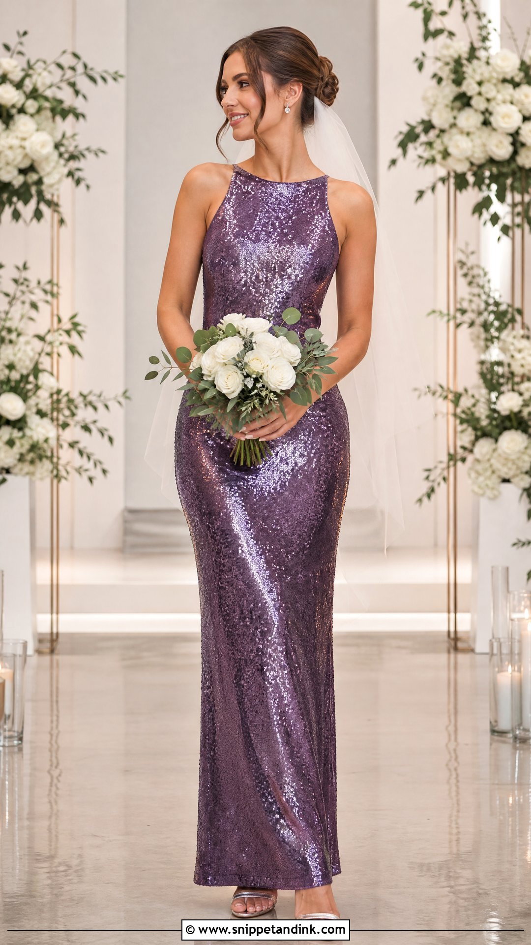 Purple Sequin Bridal Gown - Snippet and Ink - 20 Purple Bridal Dress Ideas