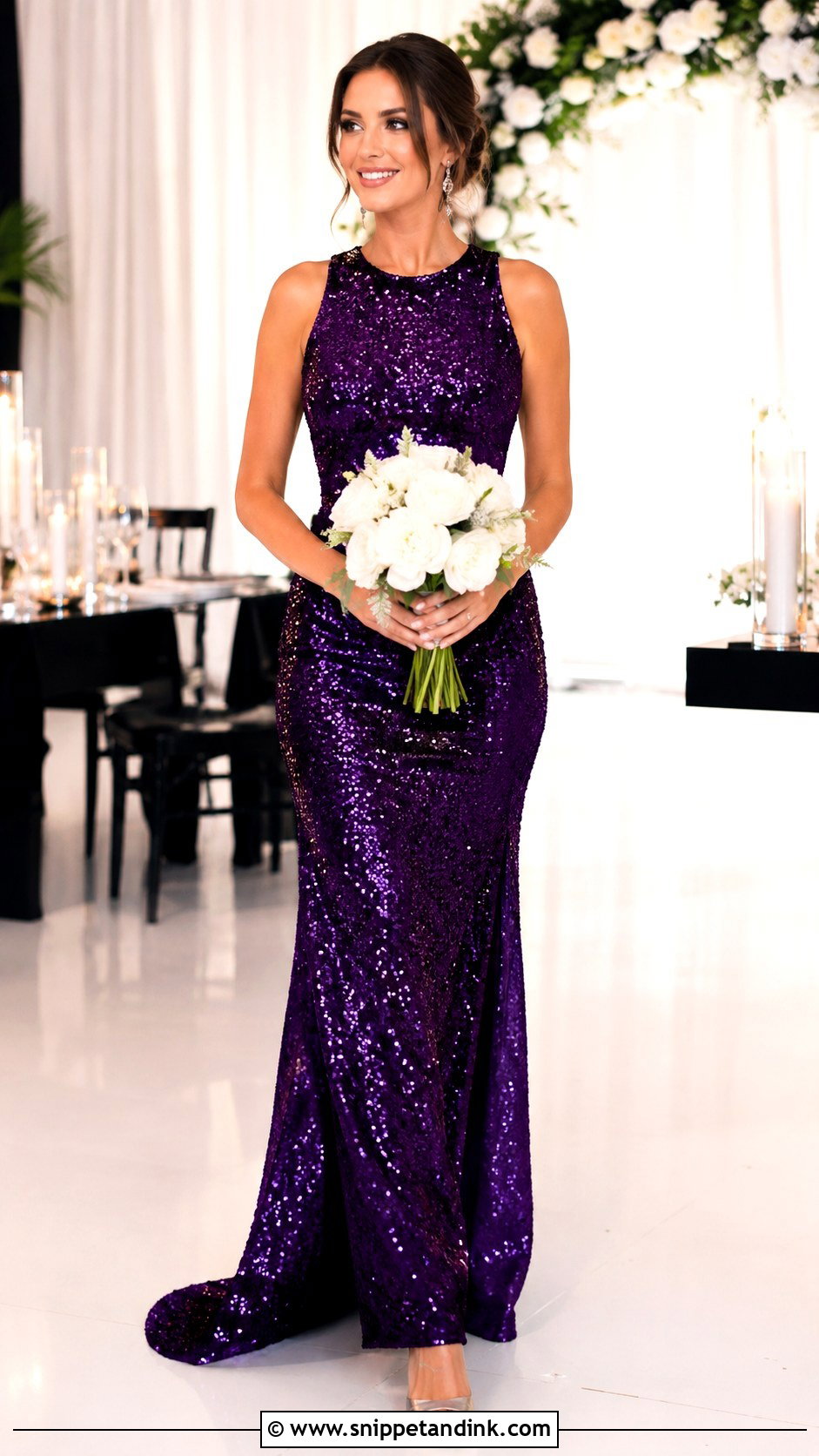 Purple Sequin Wedding Gown - Snippet and Ink - 25 Purple Wedding Gown Ideas