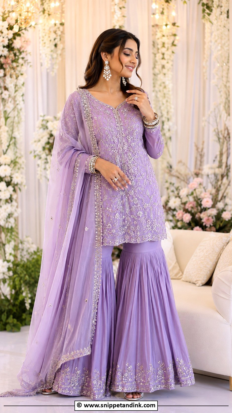 Purple Sharara Dholki Outfit - Snippet and Ink - 30 Dholki Outfit Ideas