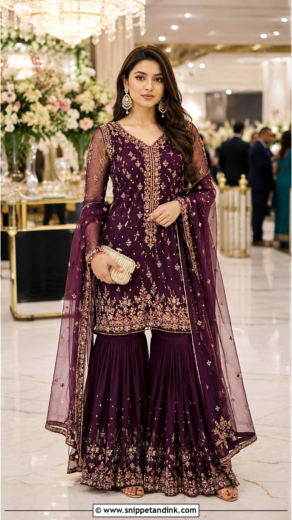 Purple Sharara Set For Wedding Reception - Snippet and Ink - 25 Sharara Set Indian Weddings Ideas