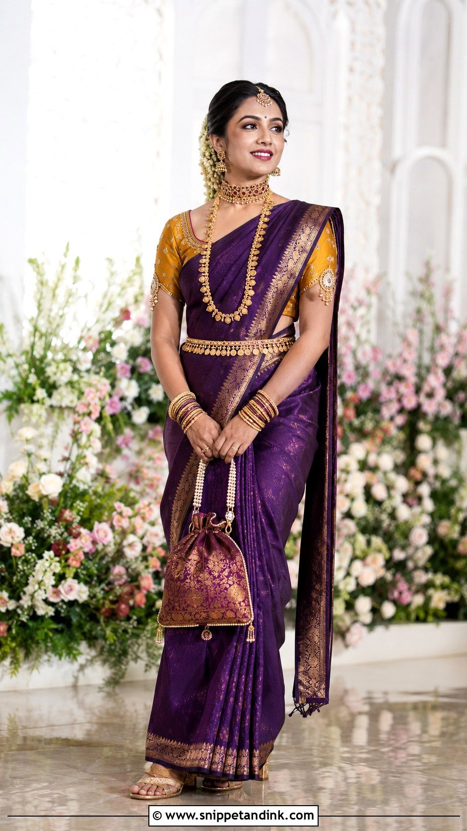 Purple Silk GSB Konkani Bride - Snippet and Ink - 20 Gsb Konkani Bride Ideas