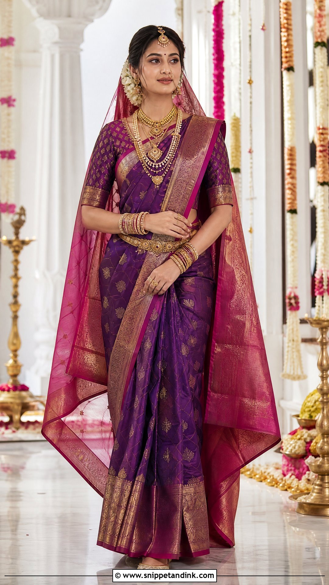 Purple Silk Saree Vaidik Marriage Dress - Snippet and Ink - 20 Vaidik Marriage Dress Ideas