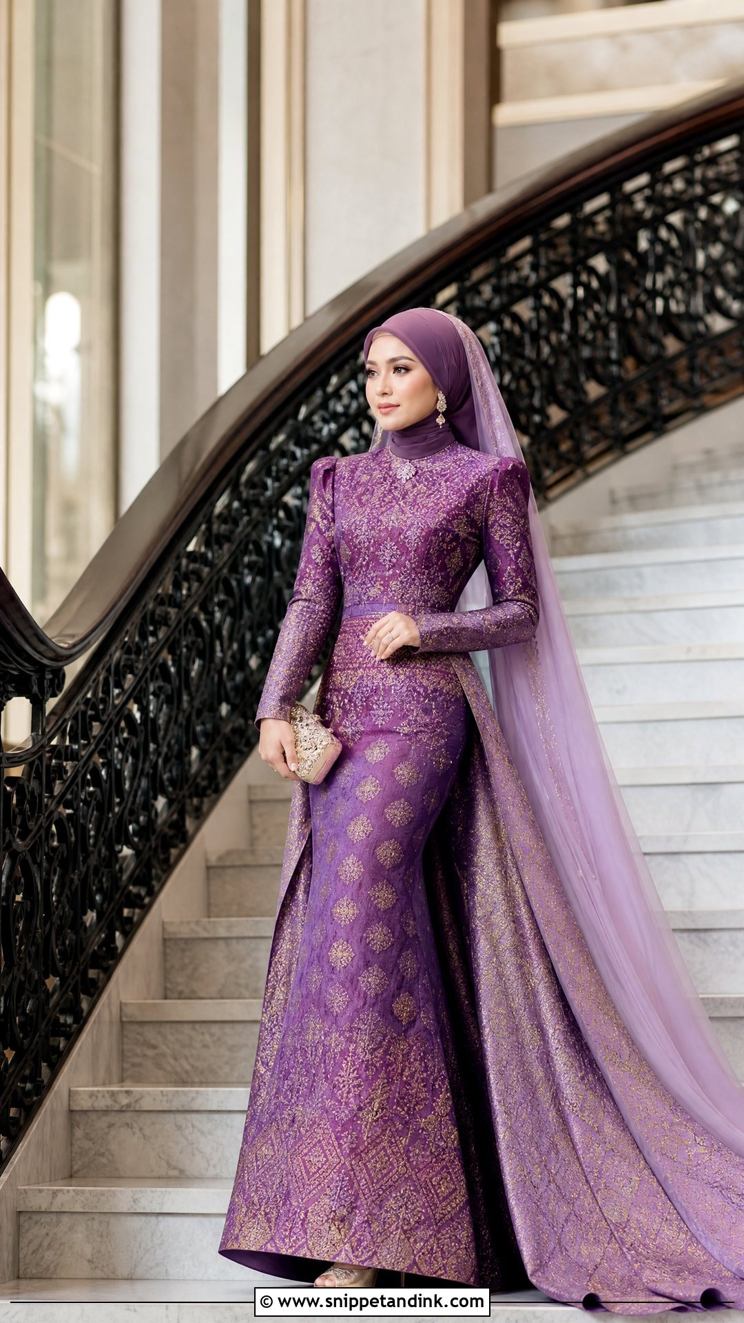 Purple Songket Bridal Gown - Snippet and Ink - 20 Wedding Songket Ideas