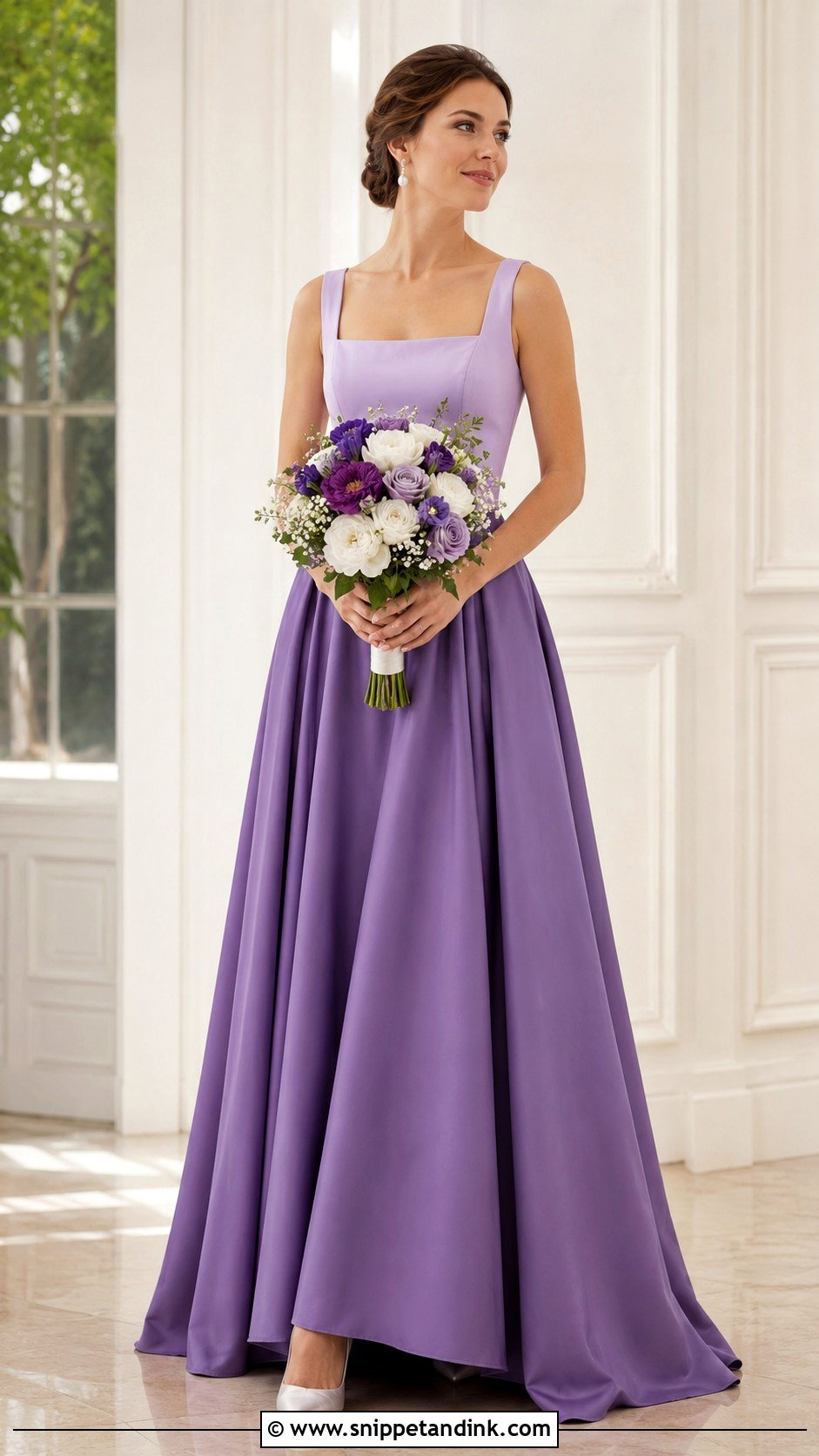 Purple Square Neck Wedding Gown - Snippet and Ink - 25 Purple Wedding Gown Ideas