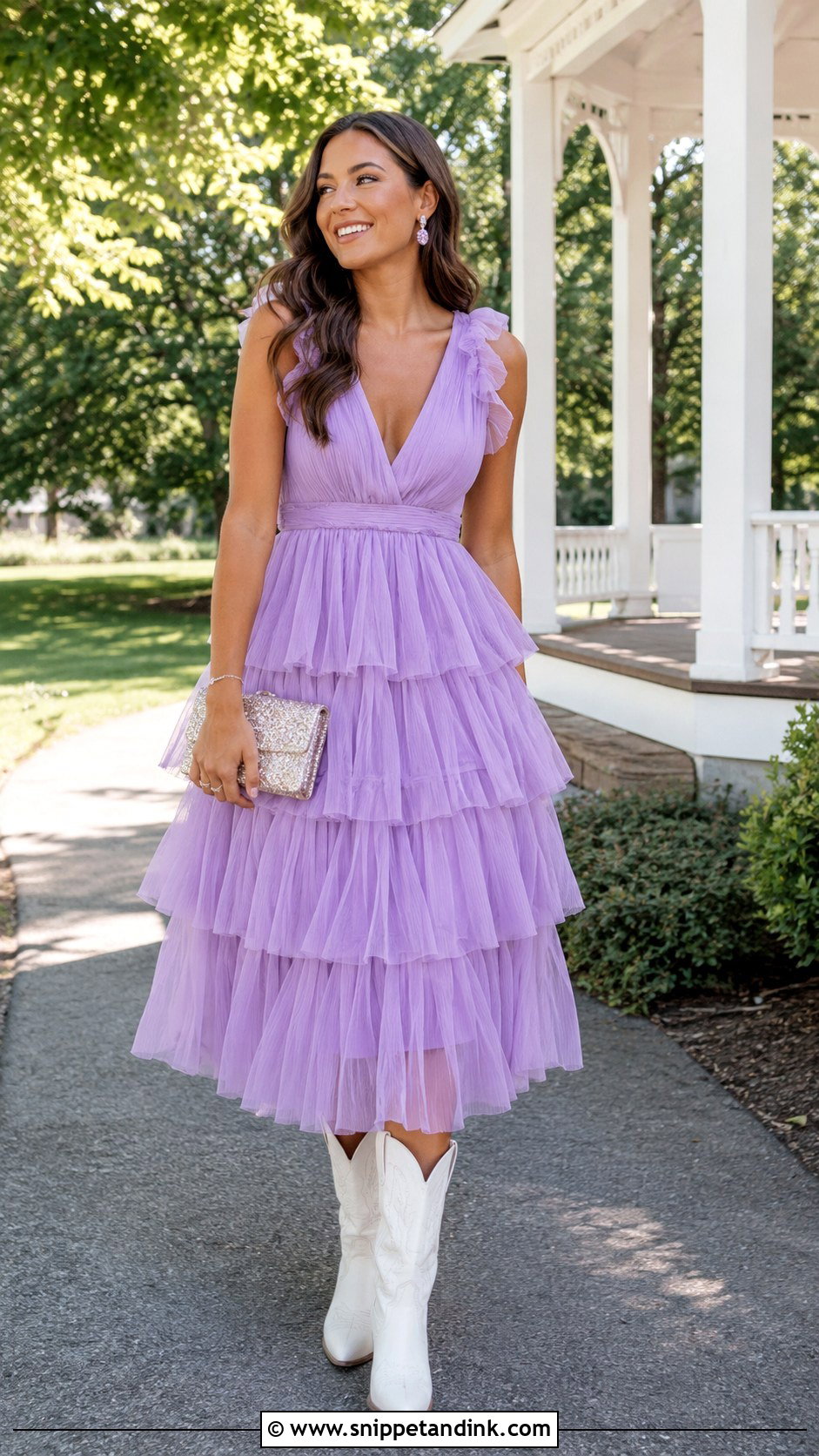 Purple Tiered Speak Now Dress - Snippet and Ink - 30 Speak Now Dress Ideas