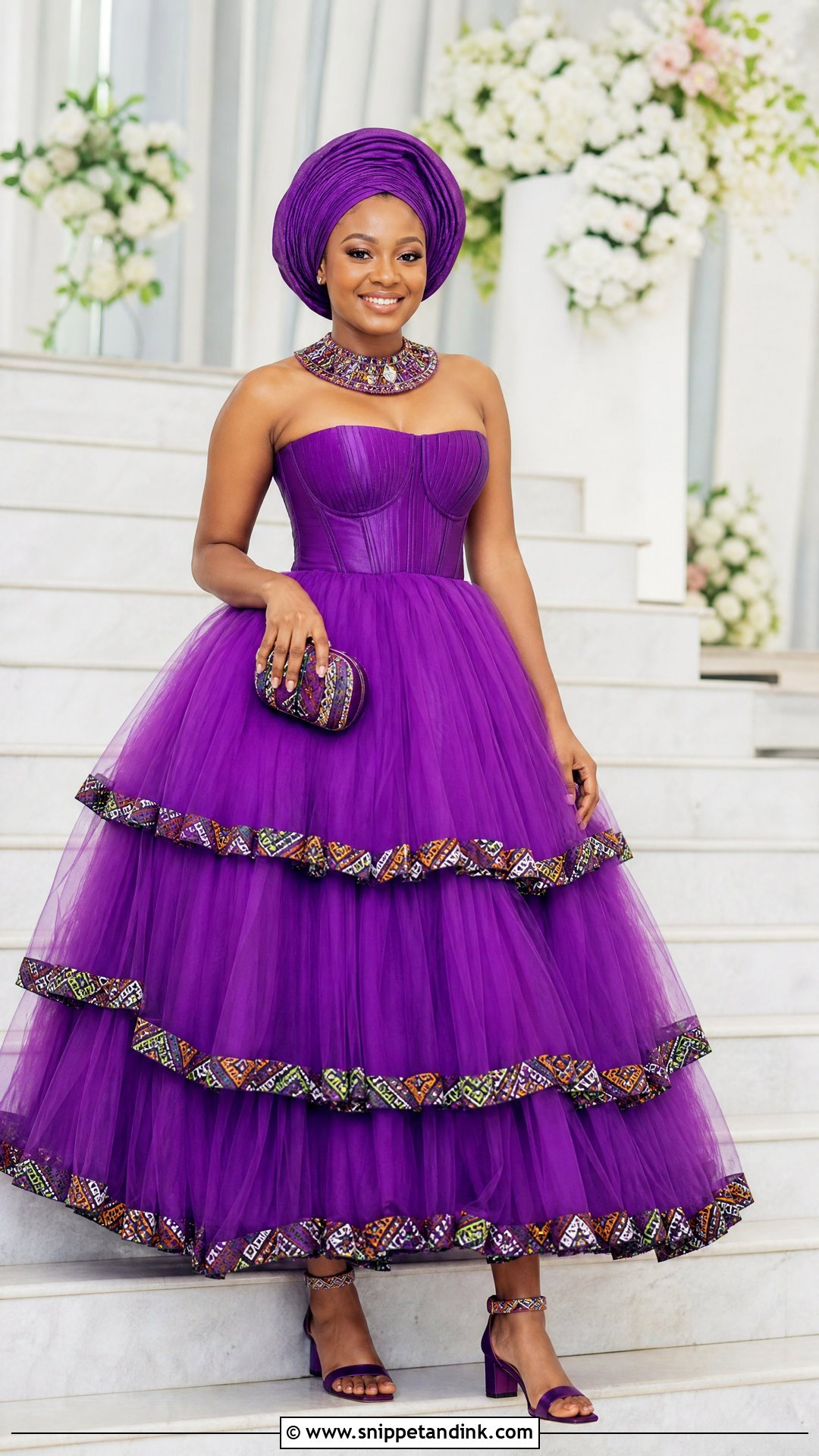 Purple Tulle Pedi Ball Gown - Snippet and Ink - 20 Pedi Traditional Attire African Weddings Ideas
