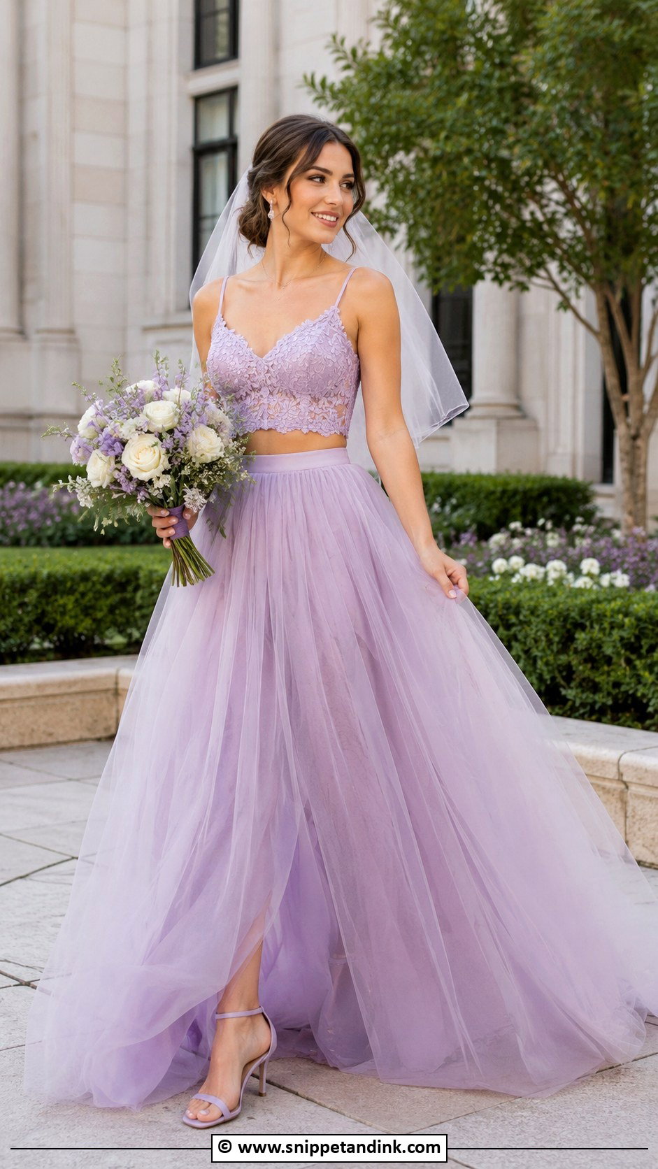 Purple Two Piece Wedding Dress - Snippet and Ink - 30 Purple Wedding Dress Ideas