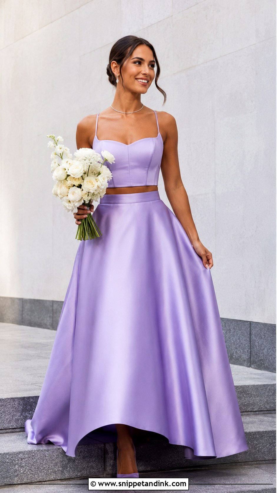Purple Two Piece Wedding Gown - Snippet and Ink - 25 Purple Wedding Gown Ideas