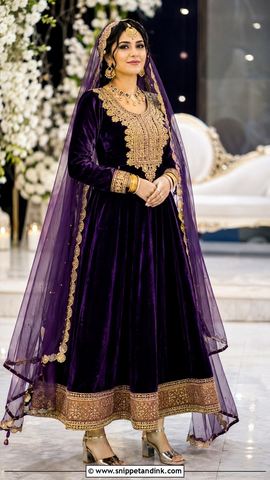 Purple Velvet Afghani Wedding Dress - Snippet and Ink - 20 Afghani Wedding Dress Ideas