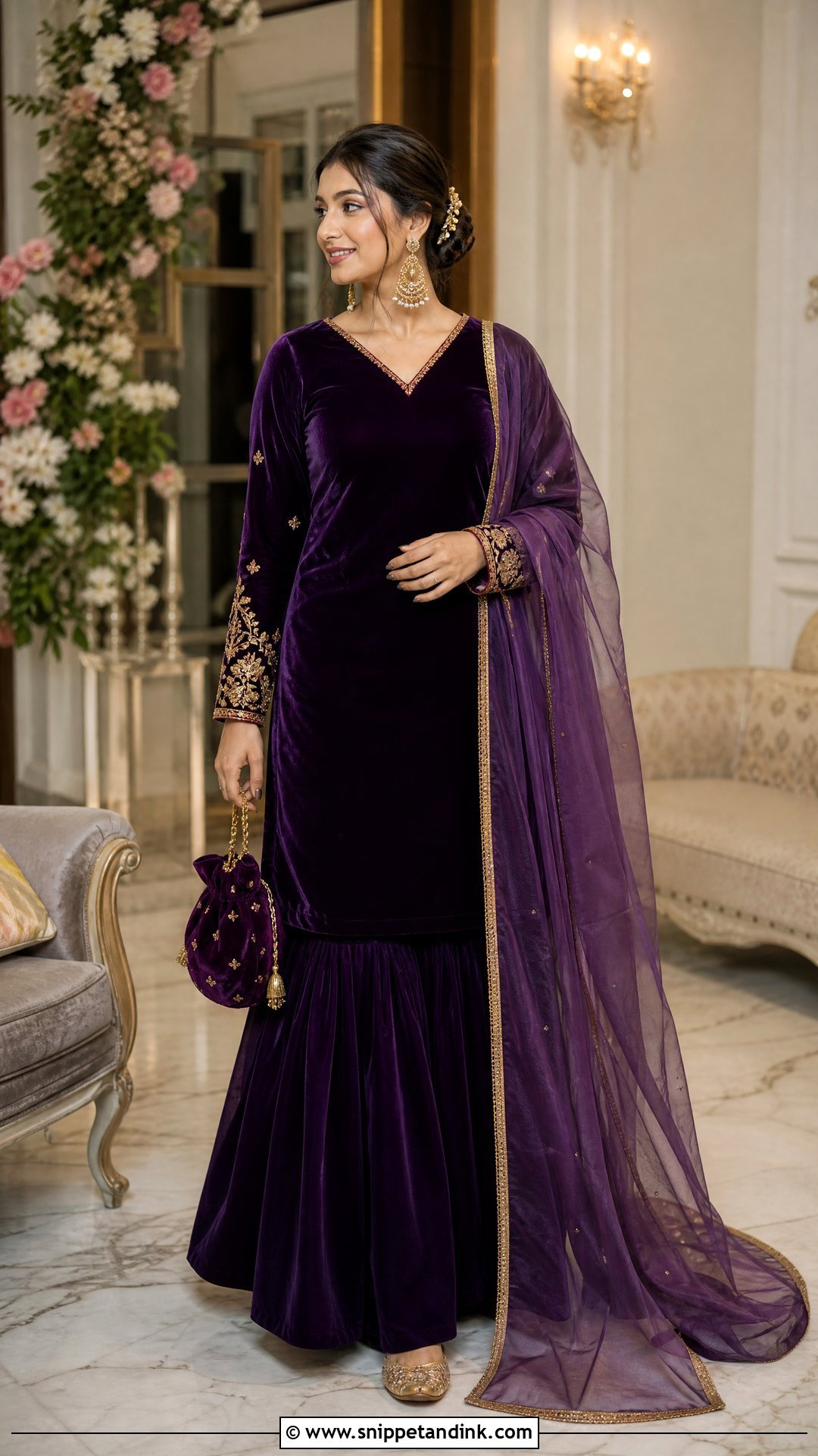 Purple Velvet Jaago Suit - Snippet and Ink - 25 Jaago Outfit Ideas