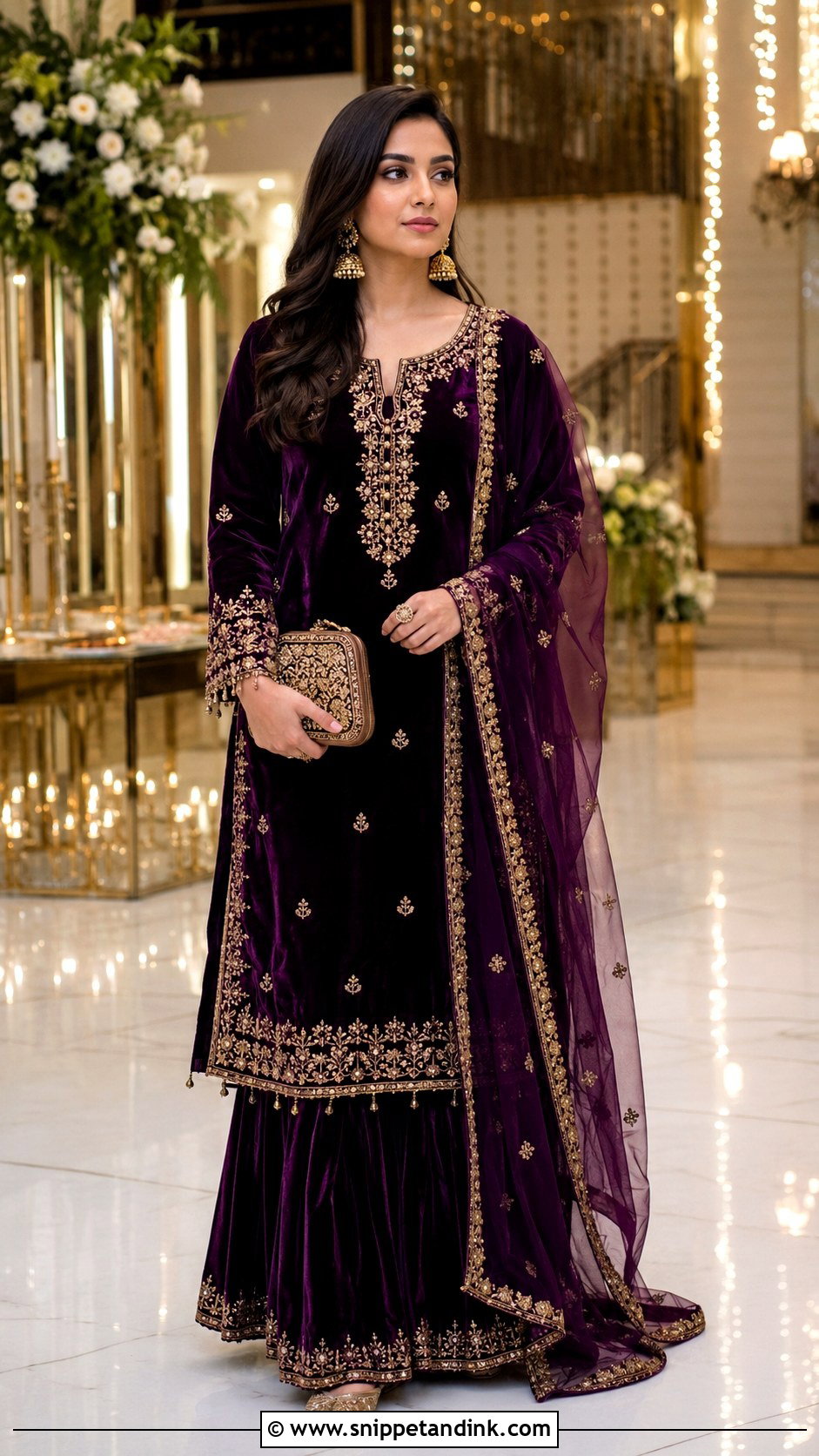 Purple Velvet Mehendi Suit - Snippet and Ink - 20 Mehendi Suits Mehndi Outfit