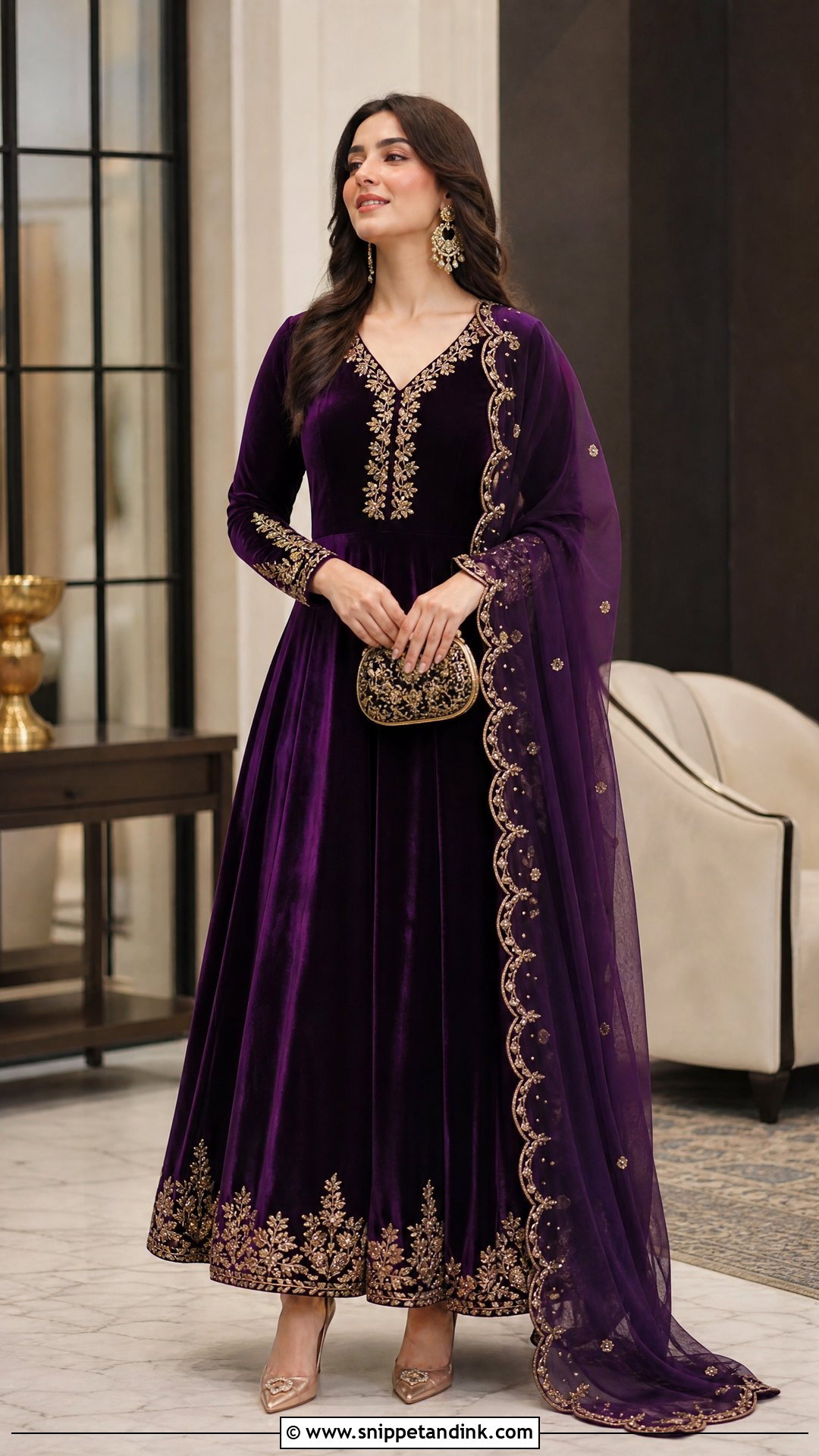 Purple Velvet Traditional Gown - Snippet and Ink - 20 Traditional Gown Ideas