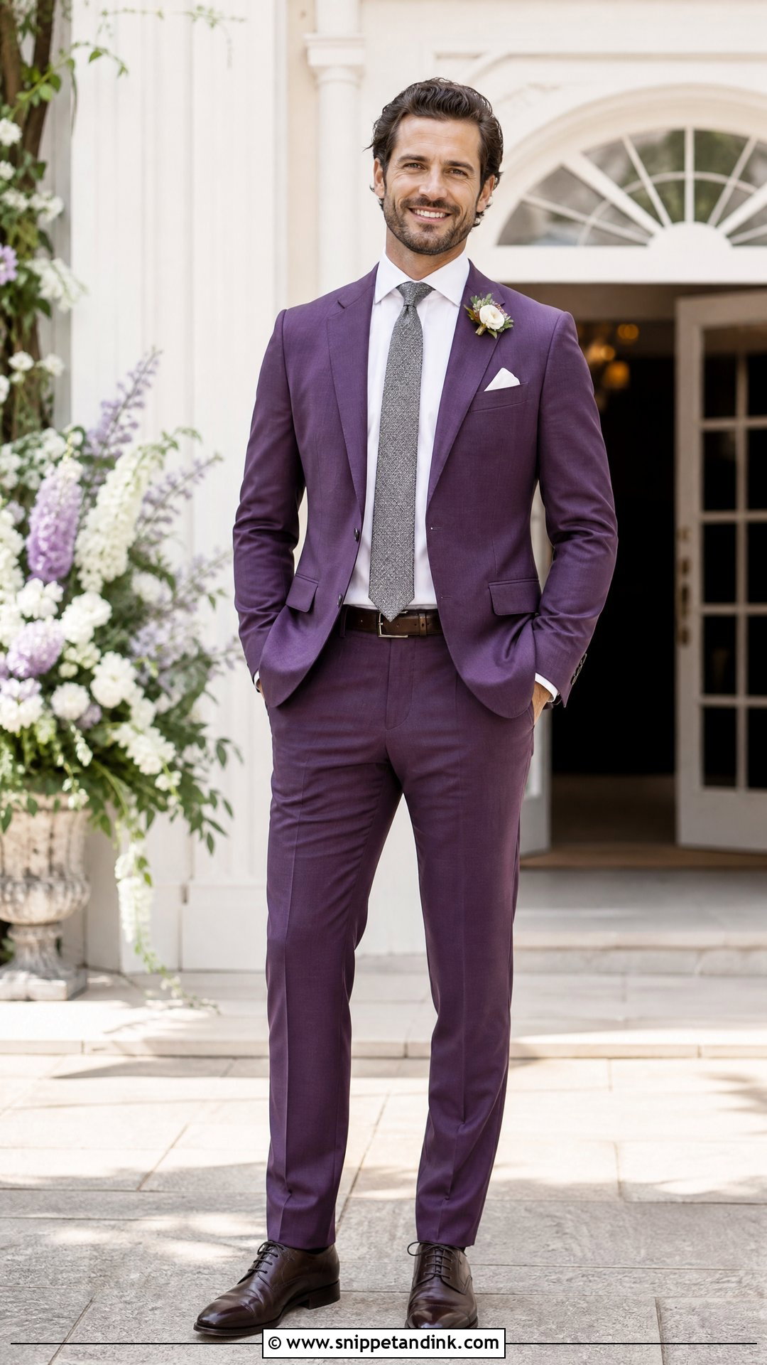 Purple Wedding Suit With White Shirt - Snippet and Ink - 20 Purple Wedding Suit Ideas